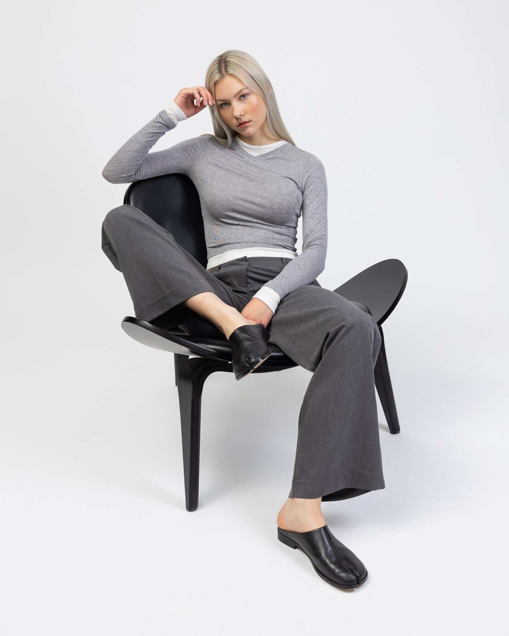 Langarmshirt mit Layering-Effekt sitzend