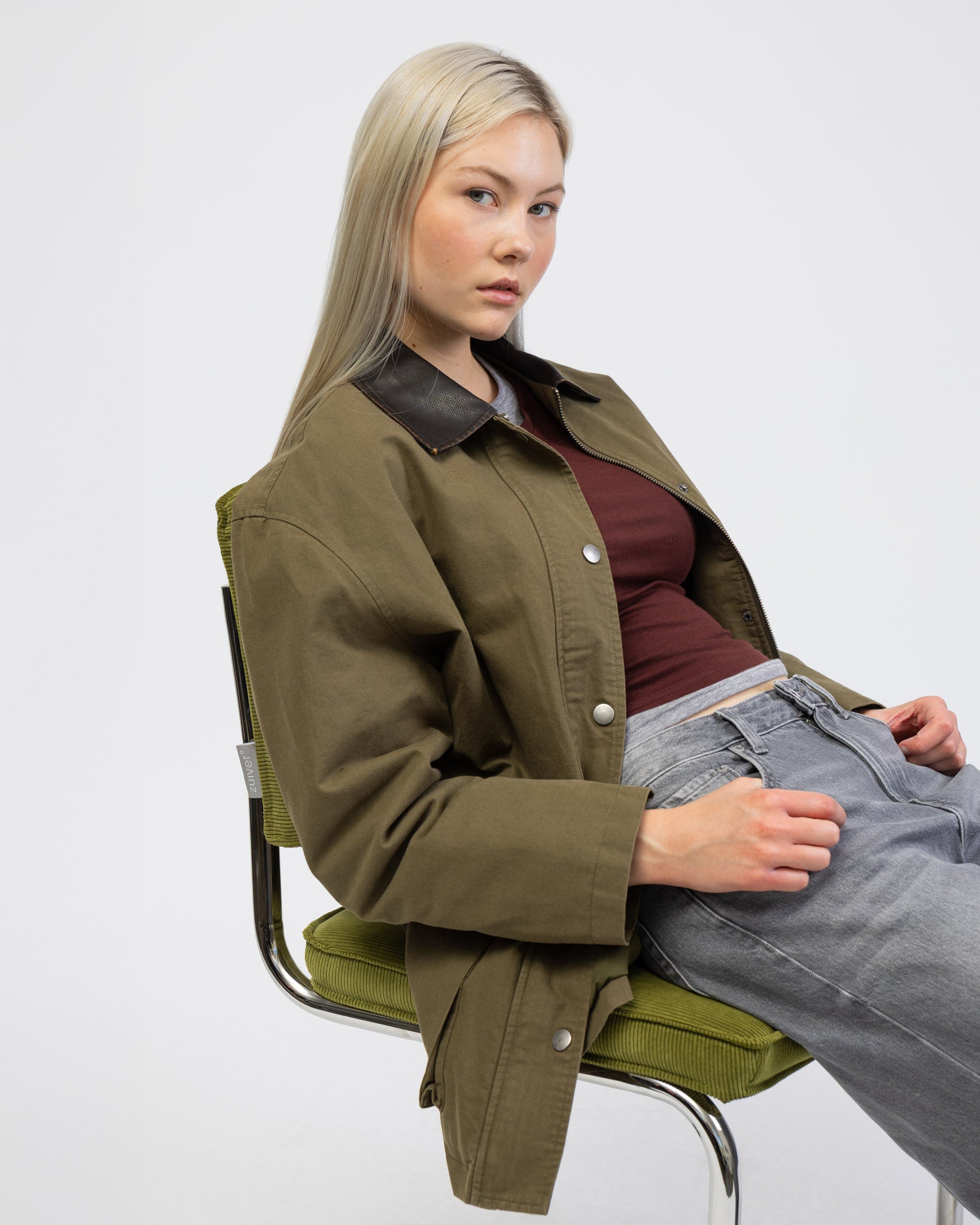 Parker aus Baumwolle von vorne offen