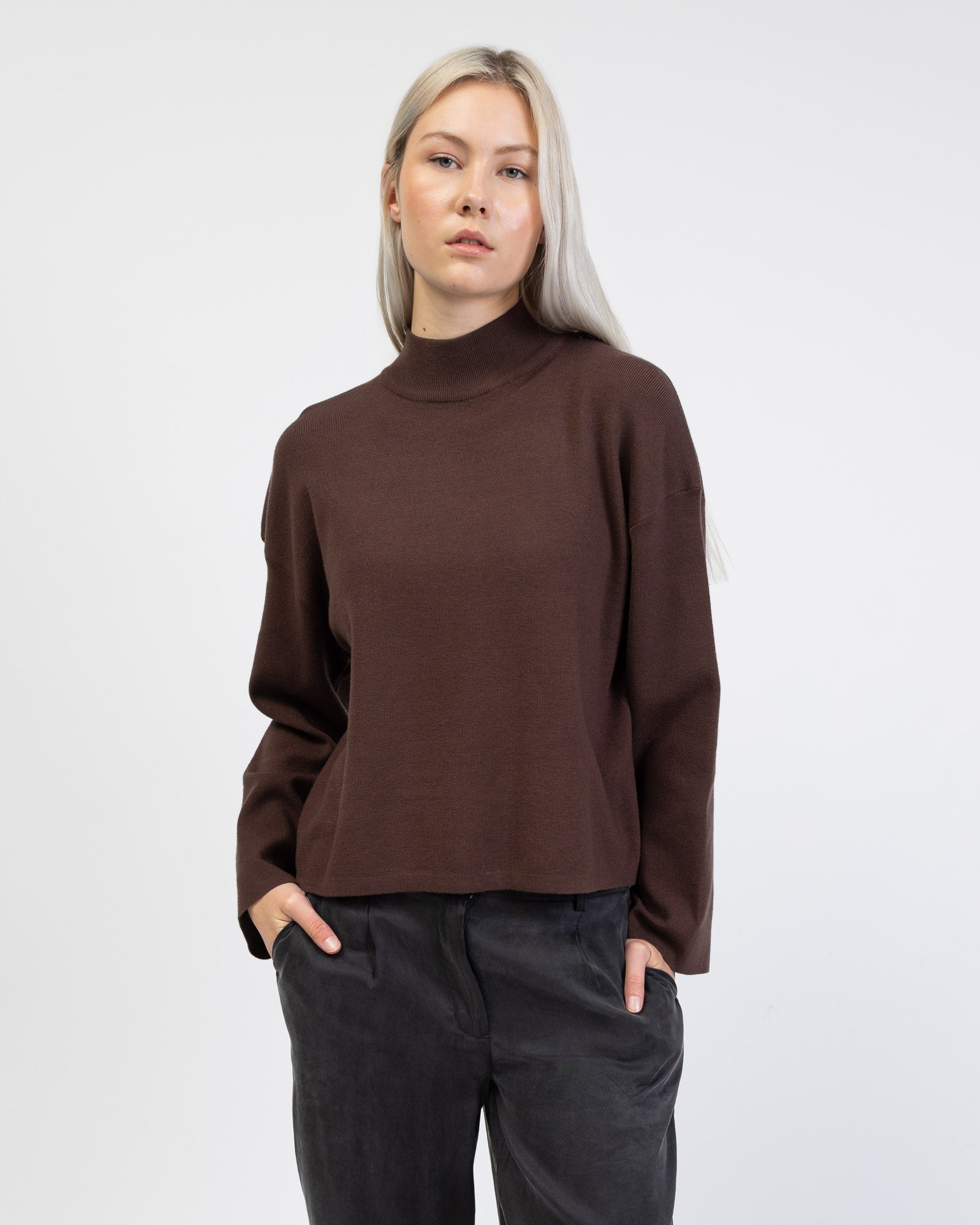 Weicher Pullover mit Stehkragen von vorne