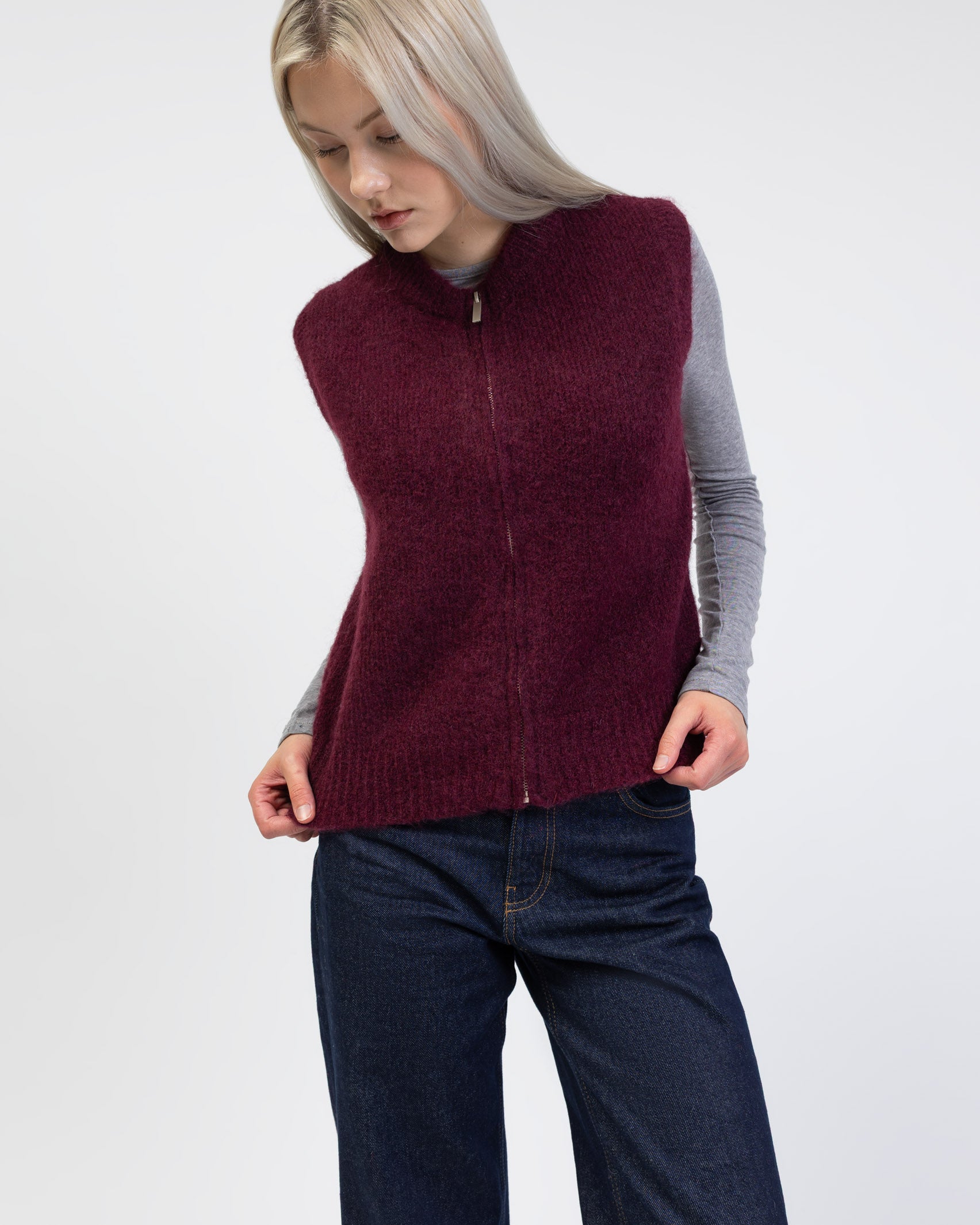 Weste mit Reißverschluss im Detail