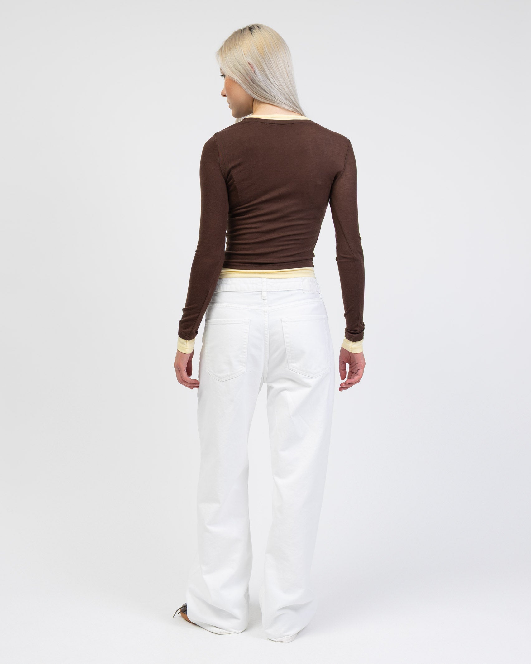 Langarmshirt mit Layering-Effekt von hinten