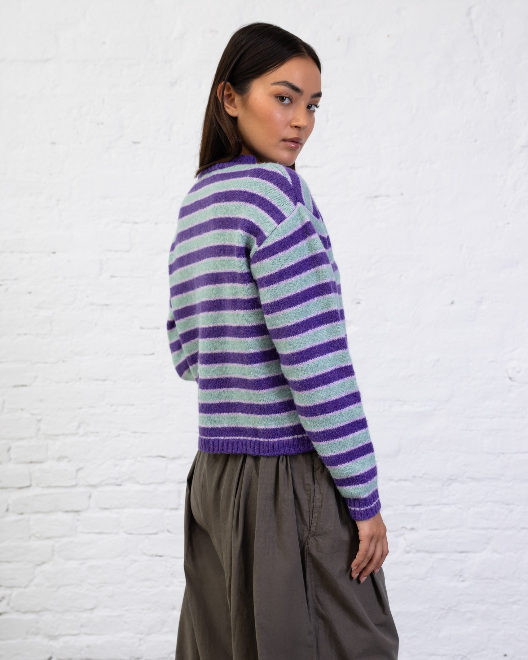 Strickjacke mit Streifen