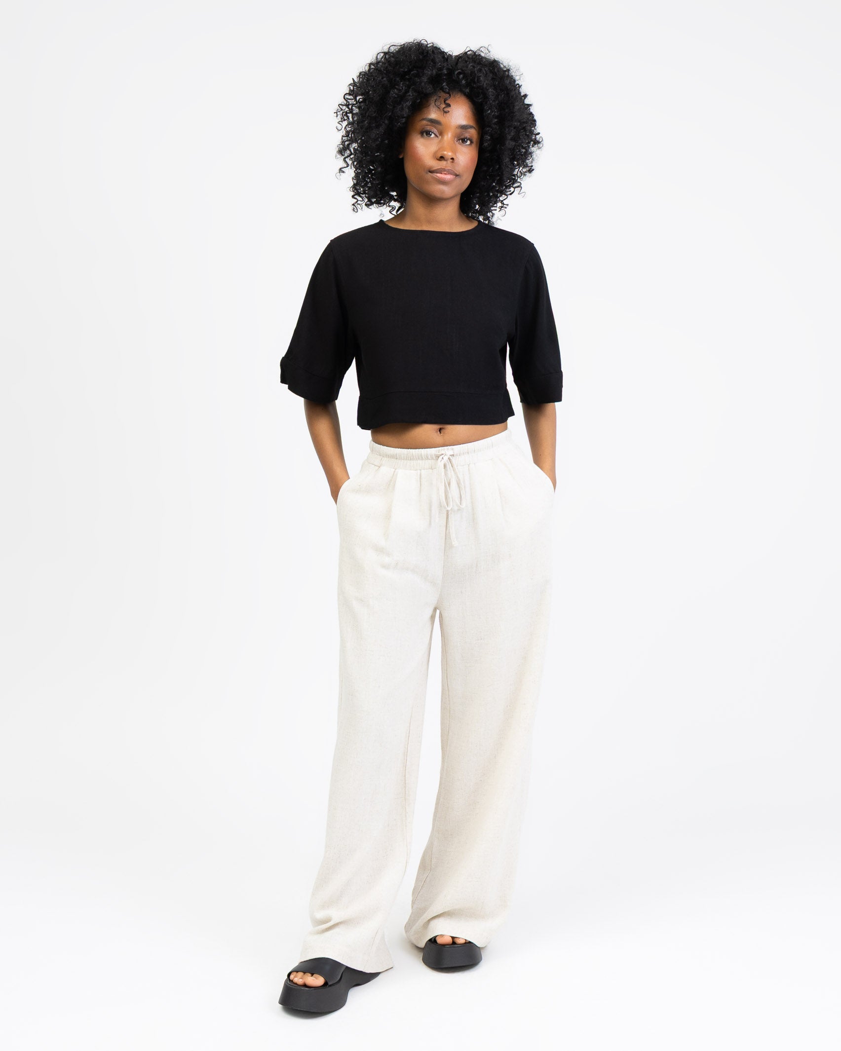 Weites, luftiges Top aus Leinen Mix