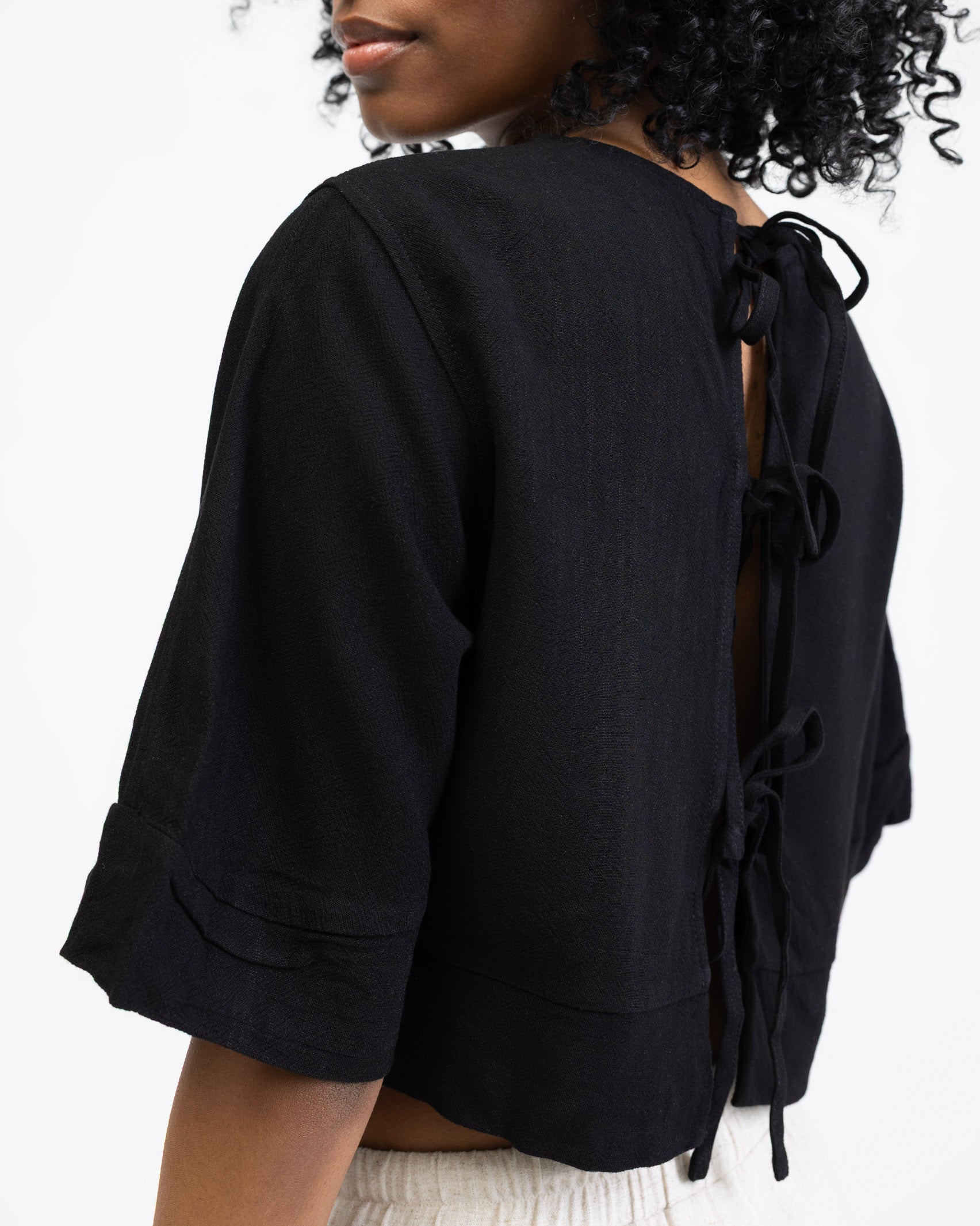 Weites, luftiges Top aus Leinen Mix