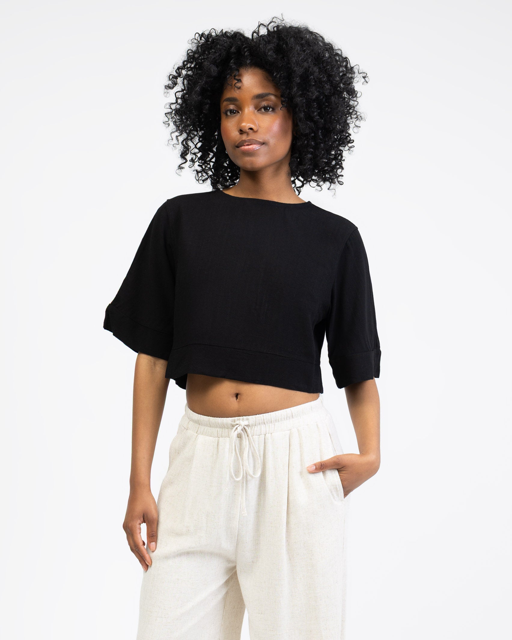 Weites, luftiges Top aus Leinen Mix