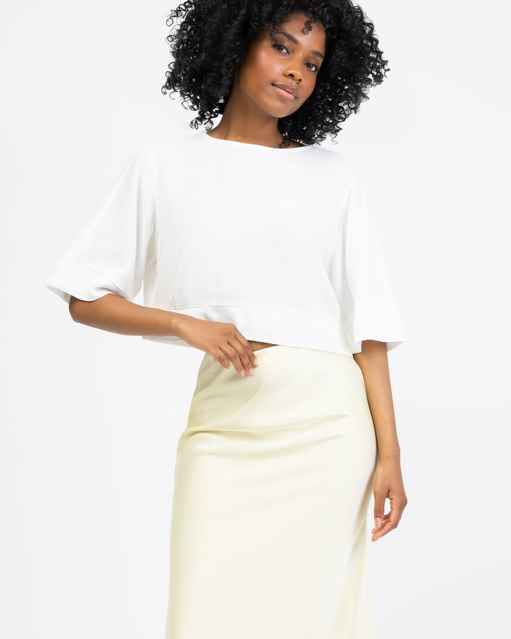 Weites, luftiges Top aus Leinen Mix