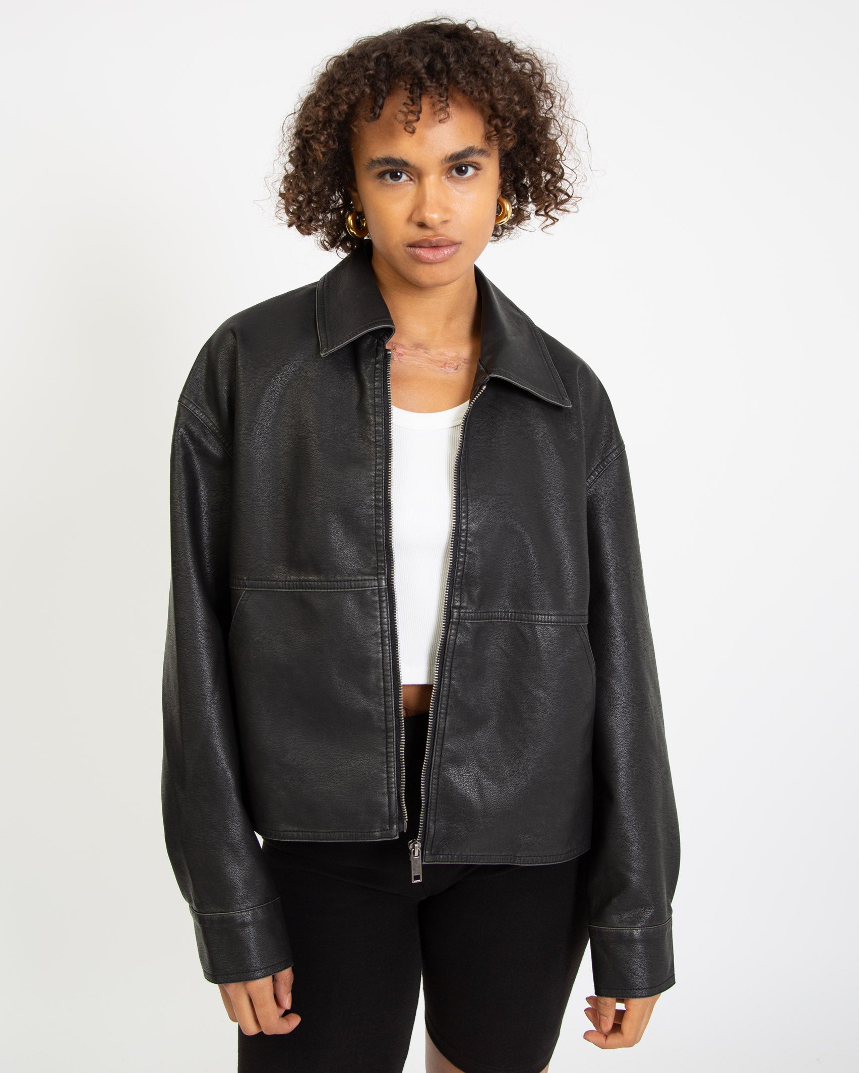 Kunstlederjacke mit Kragen - Broke + Schön