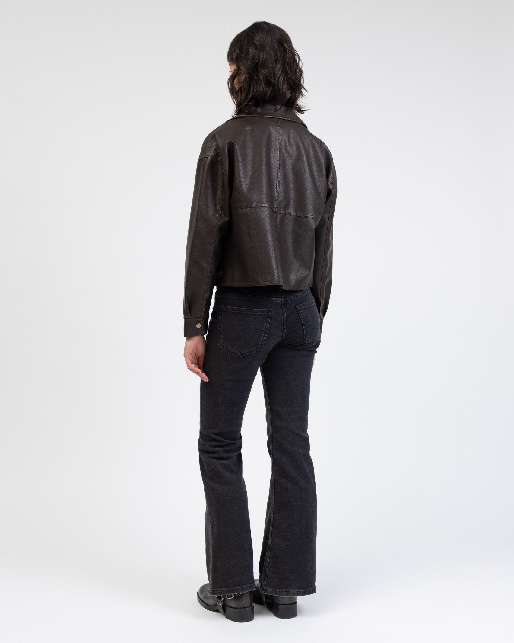 Kunstlederjacke mit Kragen