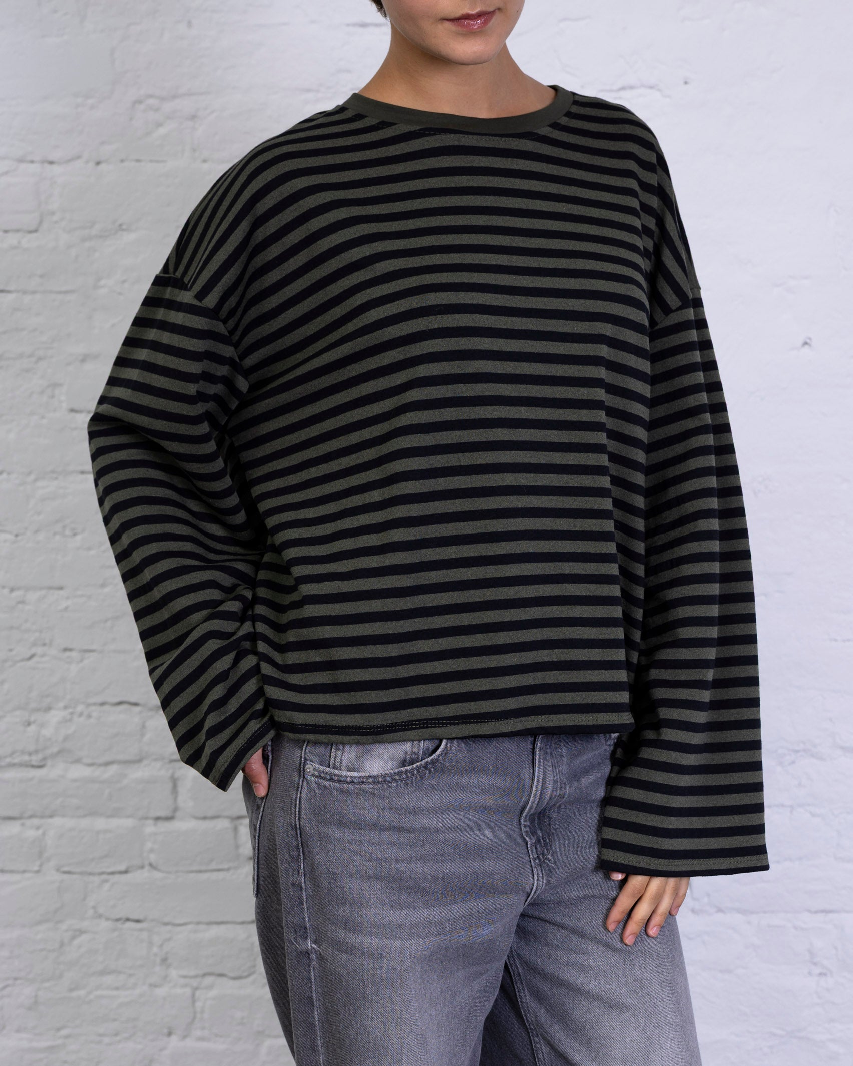 Lockeres Langarmshirt mit Streifen