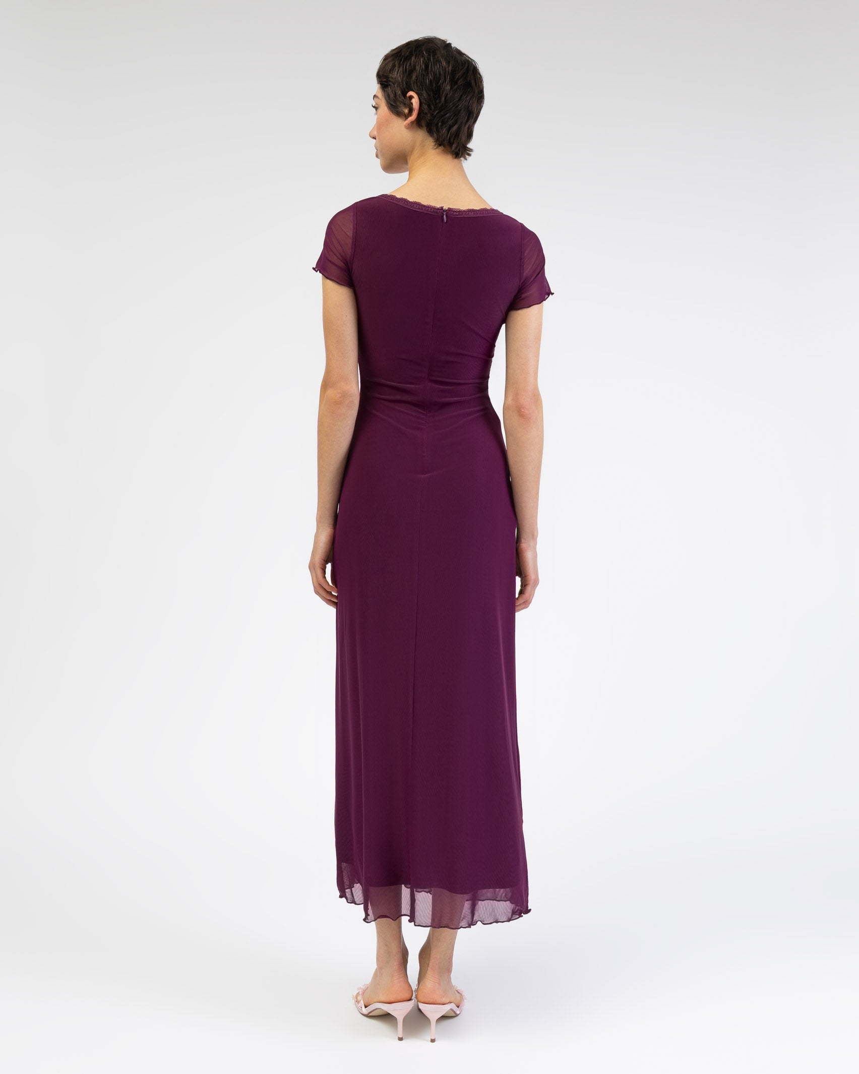Mesh Maxikleid mit Spitzendetails