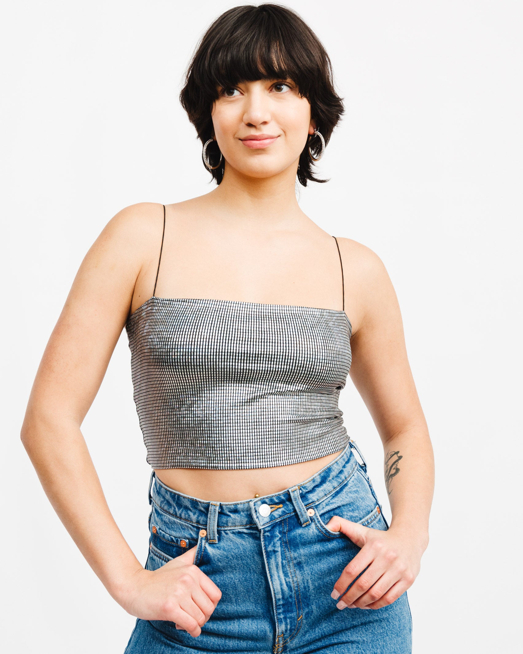 Crop Top mit holografischem Muster - Broke + Schön