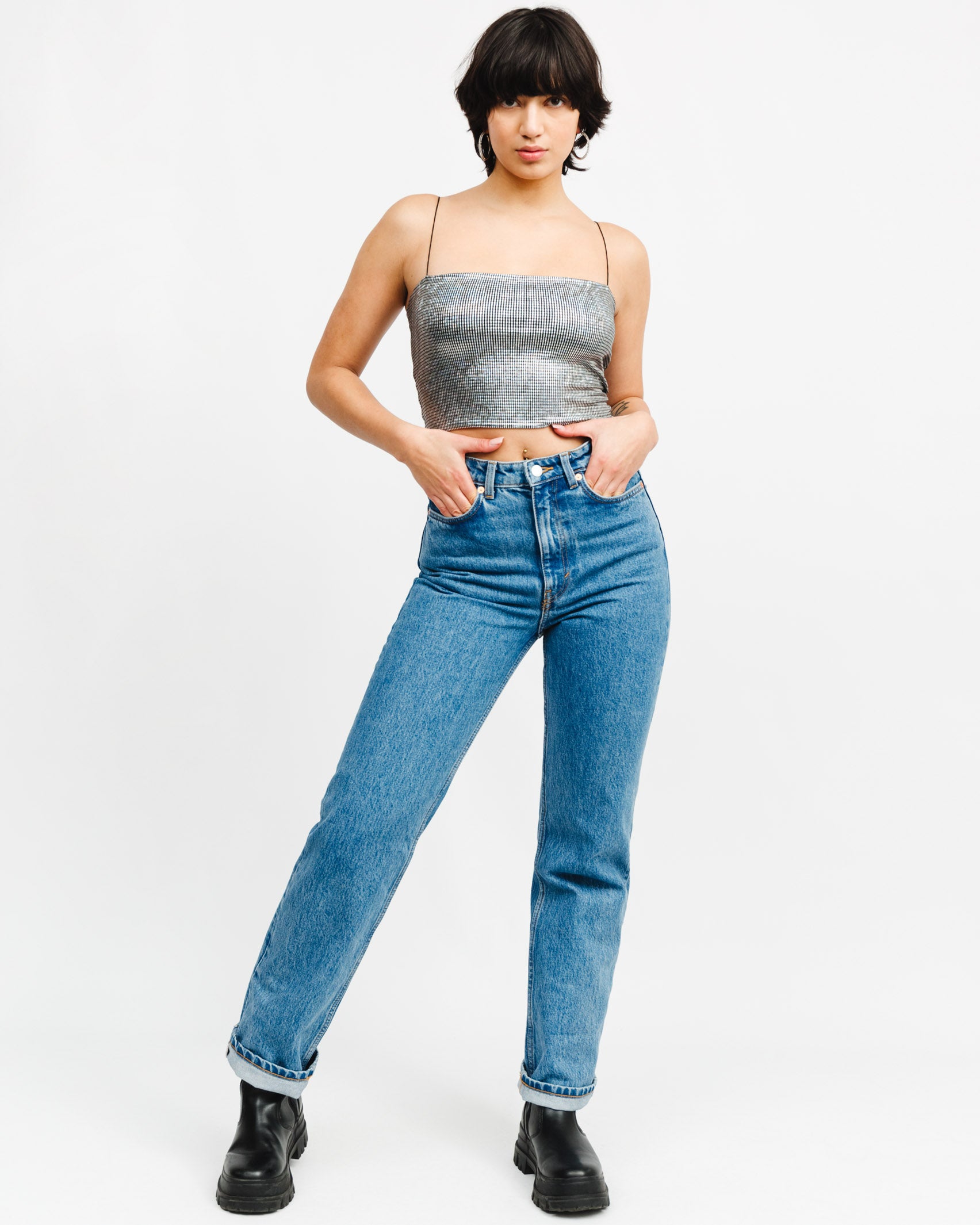 Crop Top mit holografischem Muster - Broke + Schön