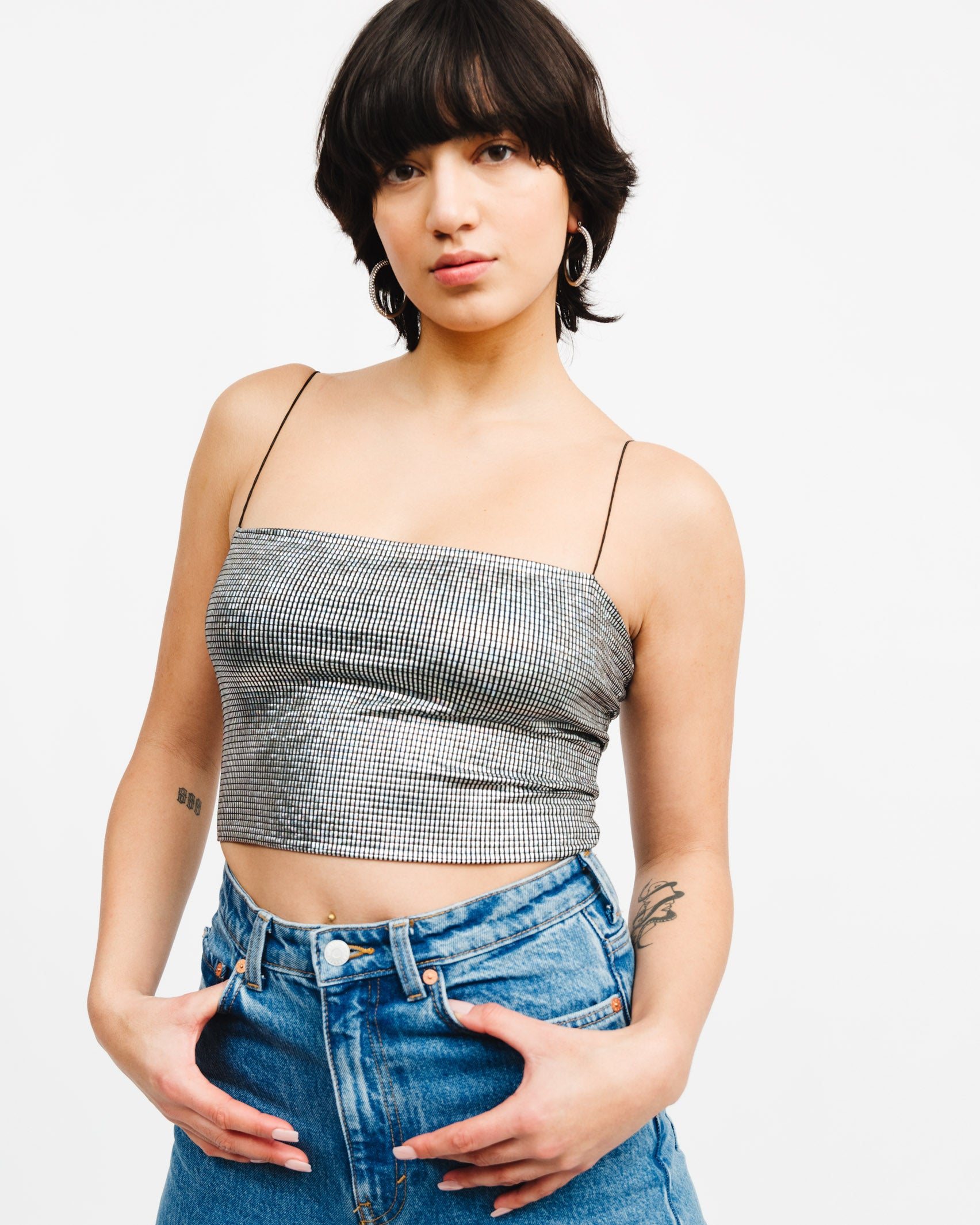 Crop Top mit holografischem Muster - Broke + Schön