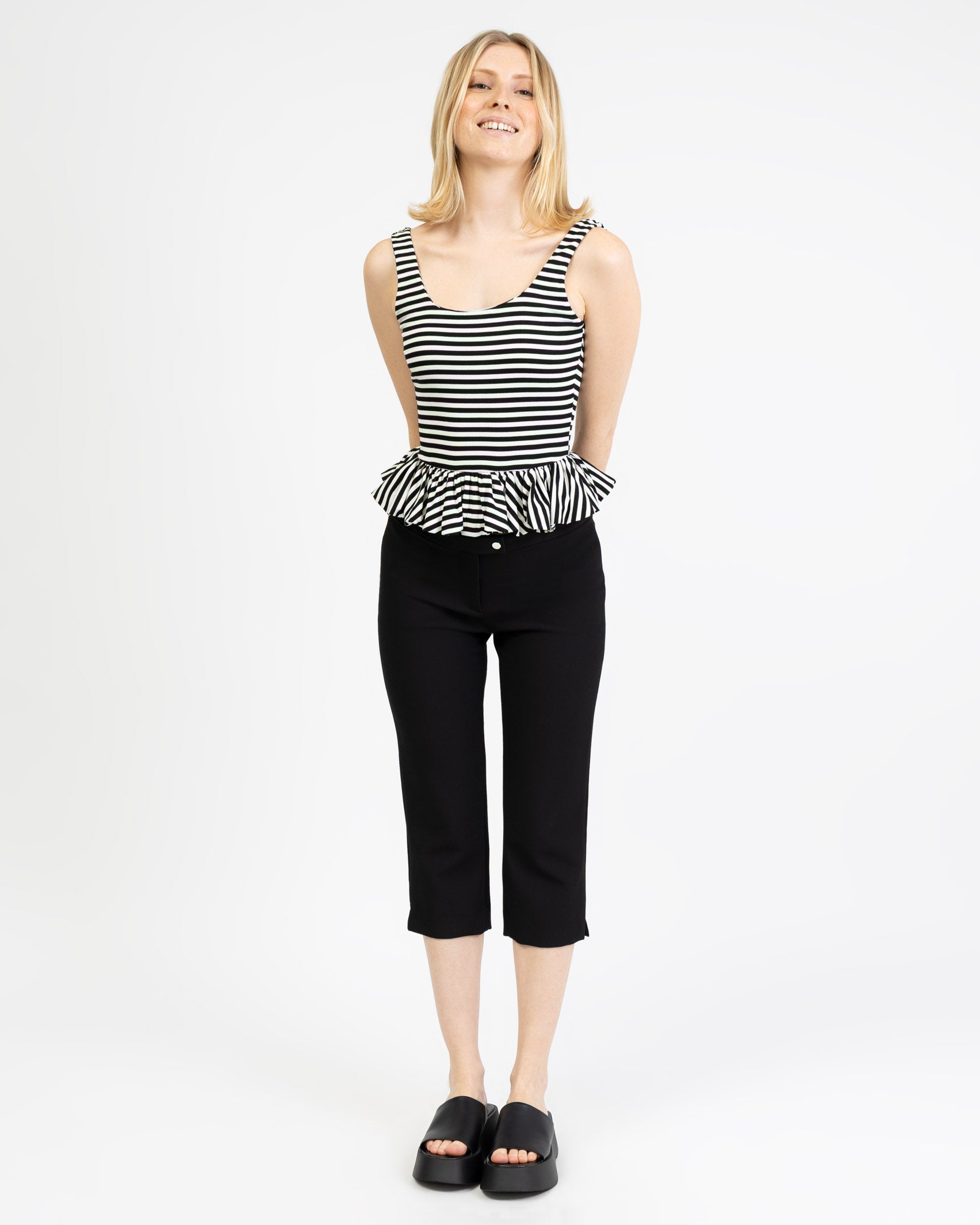 Gestreiftes Peplum Top