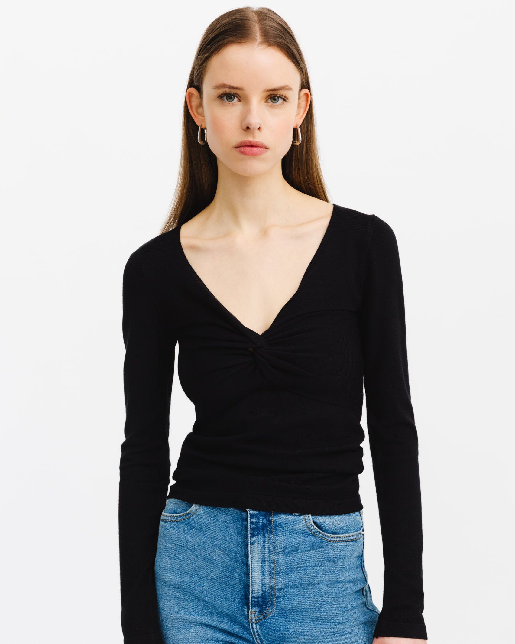 Langarmshirt mit Knoten Detail - Broke + Schön