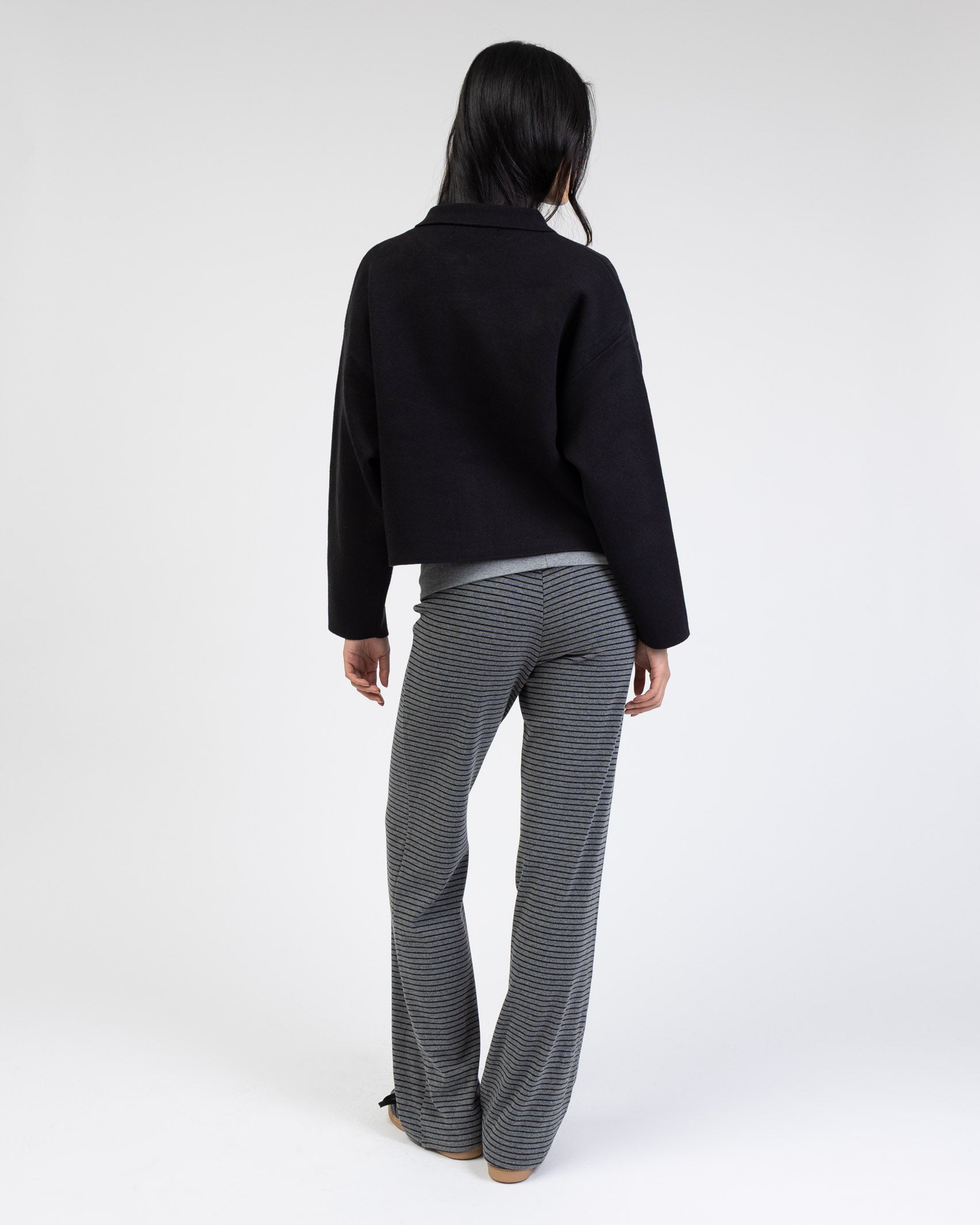 Kastige Strickjacke mit Reißverschluss