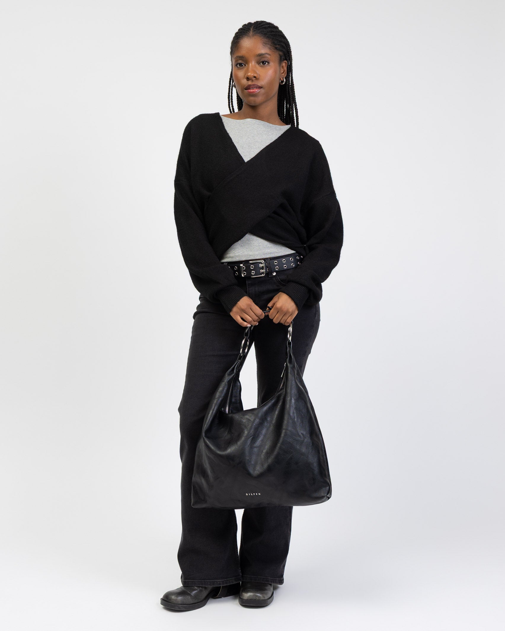 Wickelpullover mit V-Ausschnitt