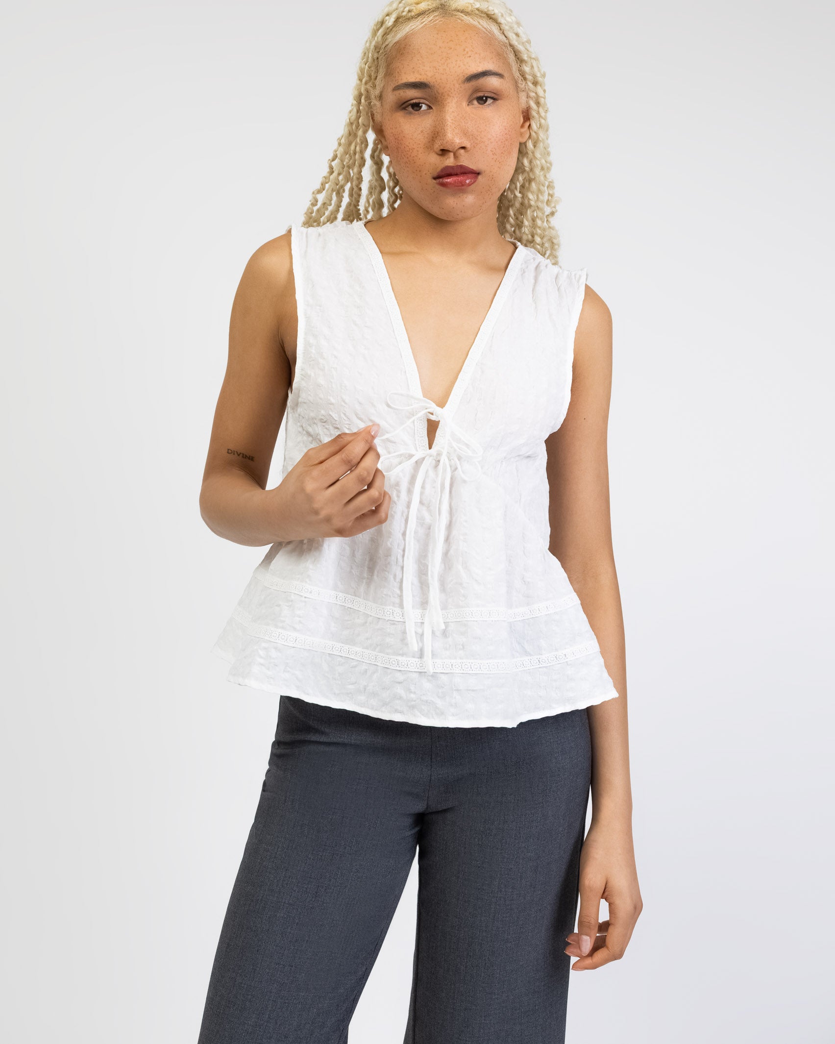 Ärmellose Boho Bluse