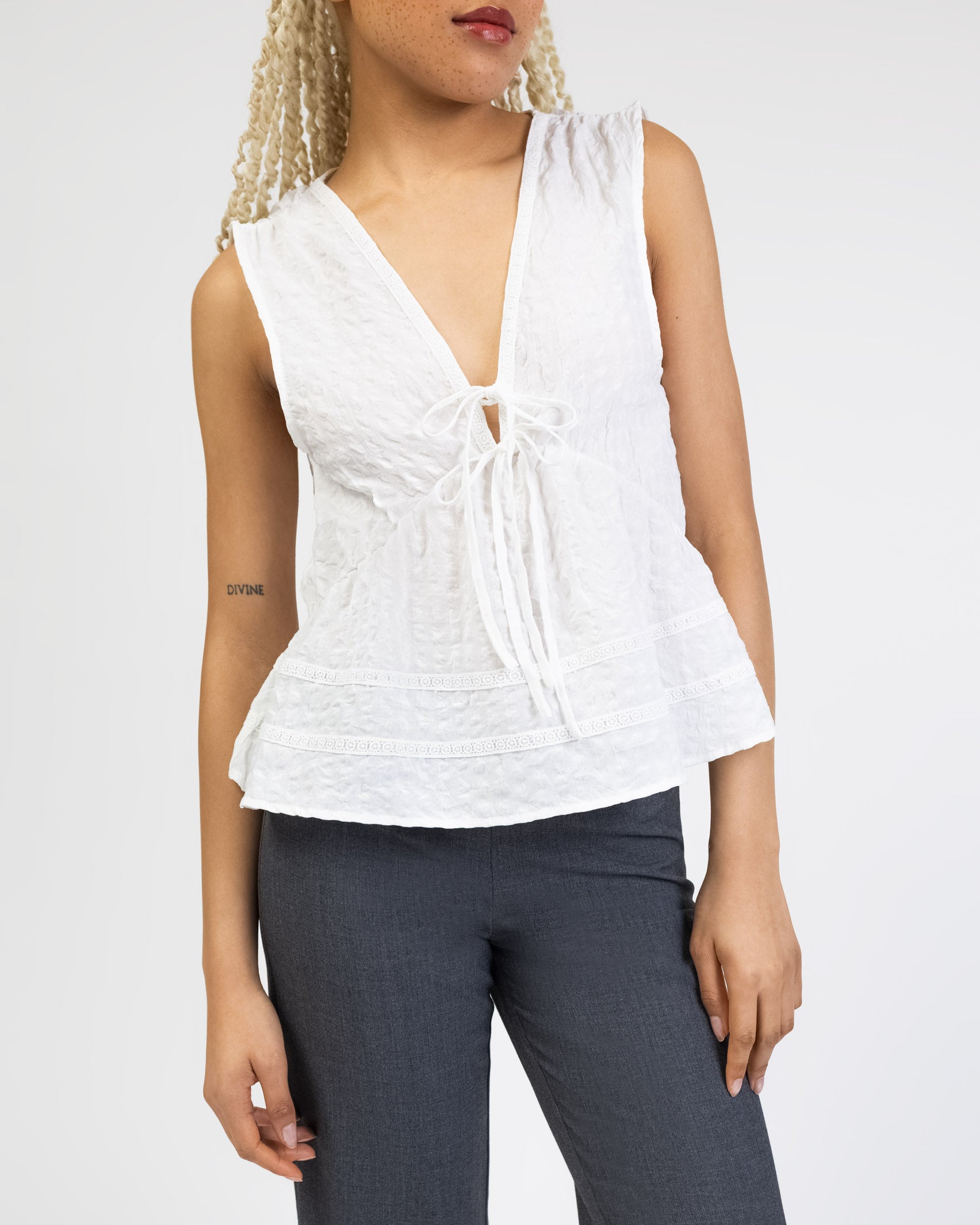 Ärmellose Boho Bluse