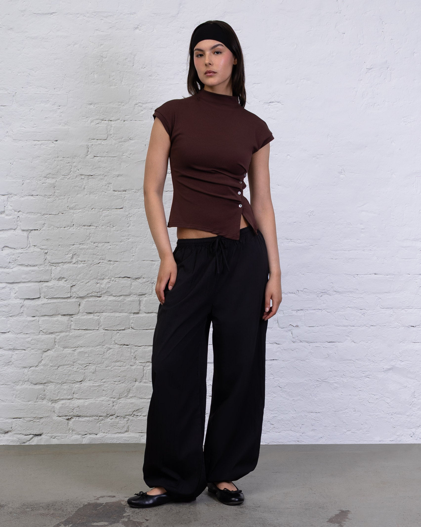 Shirt mit asymmetrischer Knopfleiste