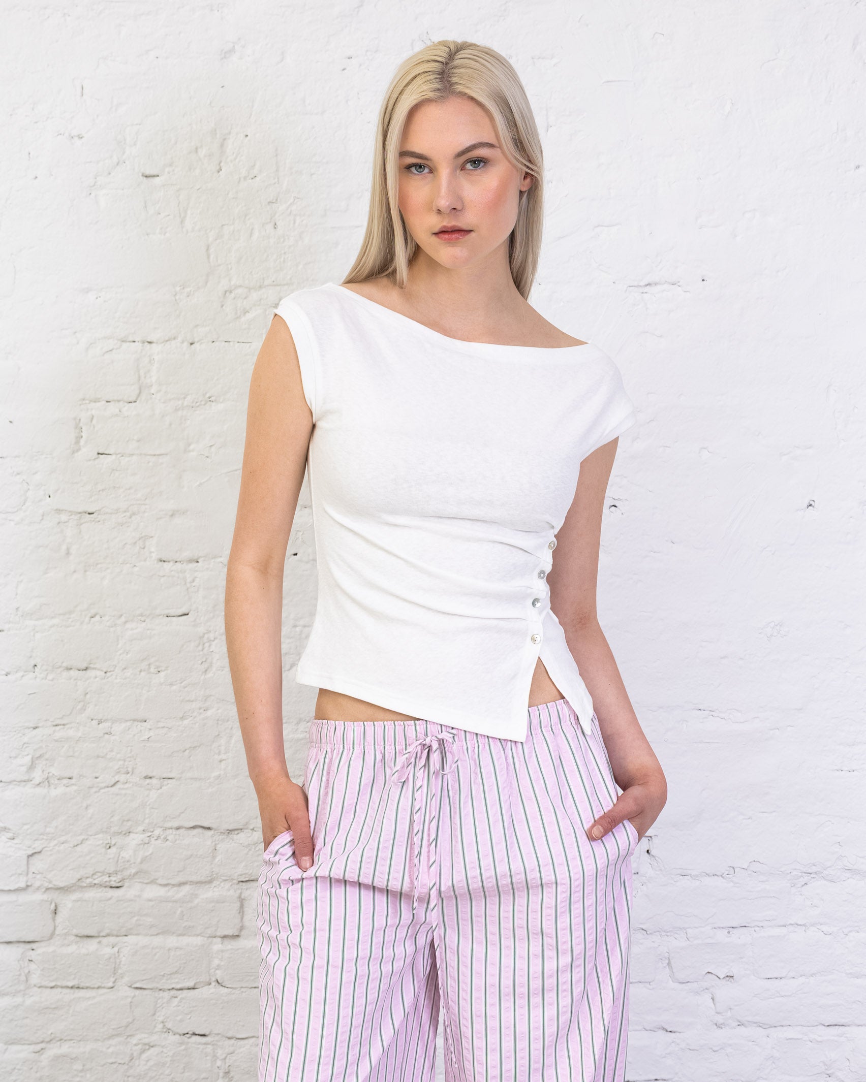 Shirt mit asymmetrischer Knopfleiste