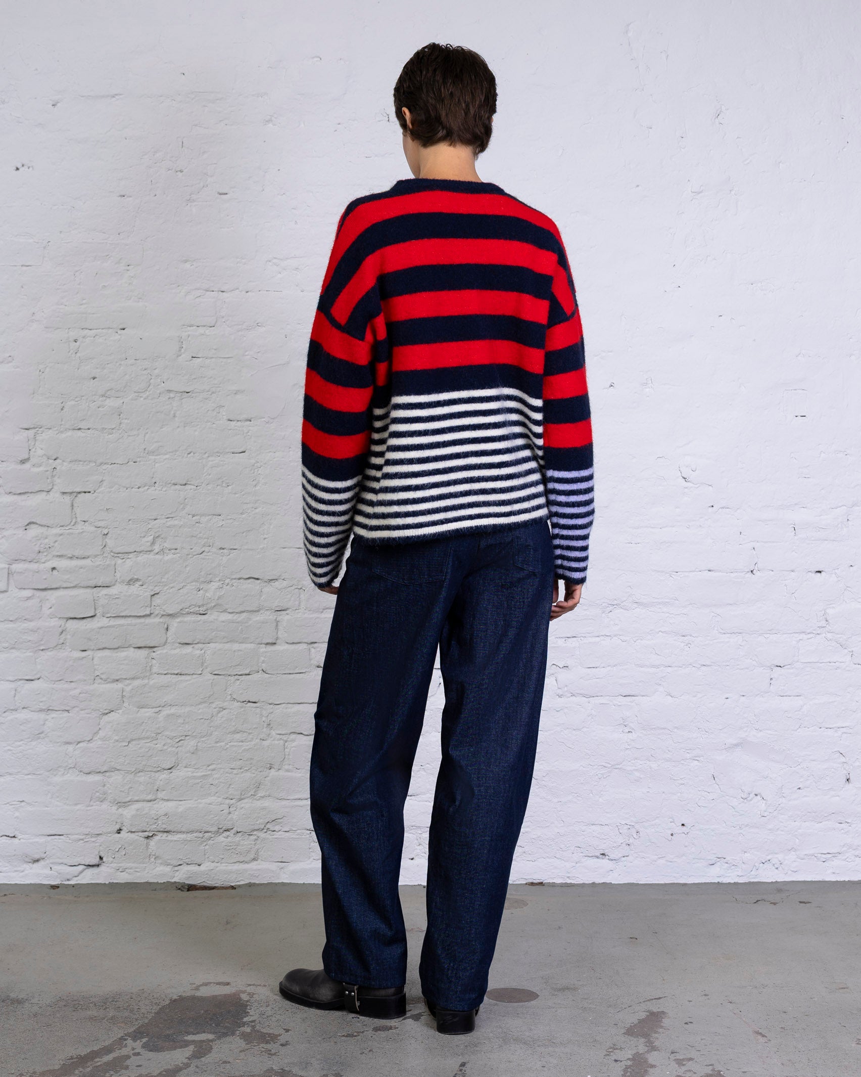 Pullover mit buntem Streifenmix