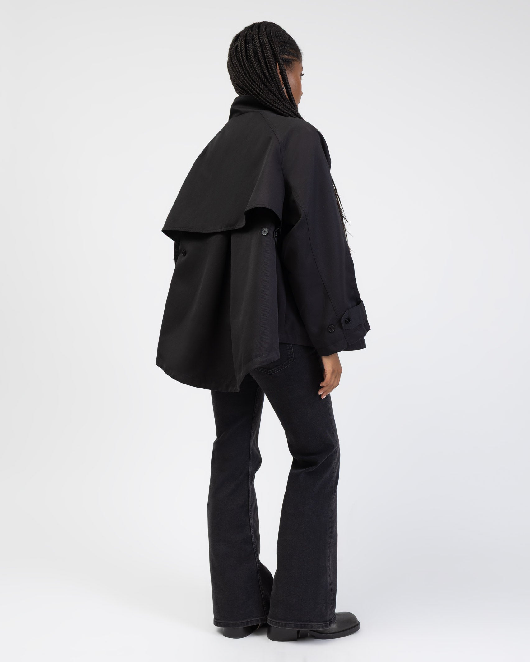 Weite Trench Jacke mit Stehkragen