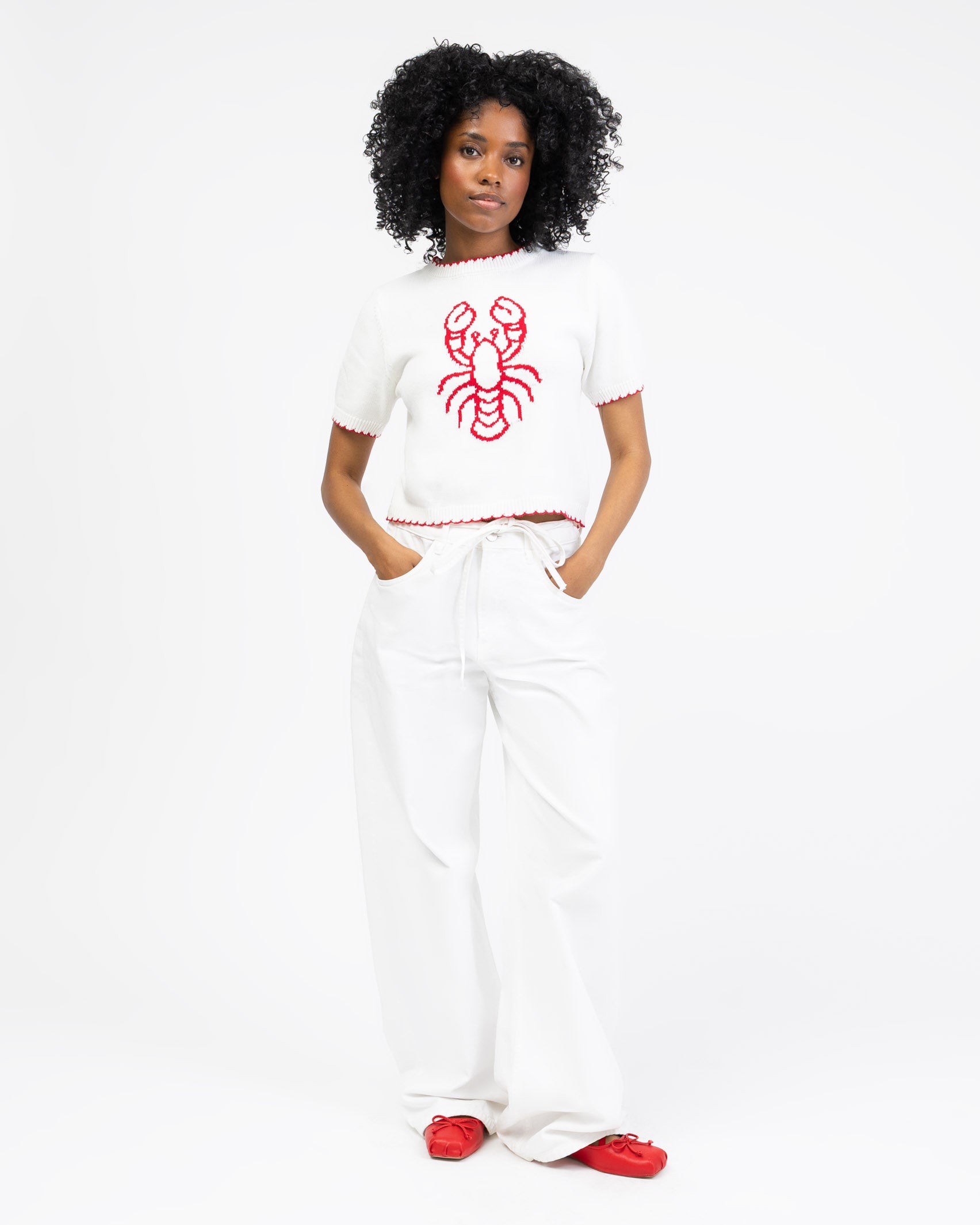 Strickshirt mit Lobsterprint