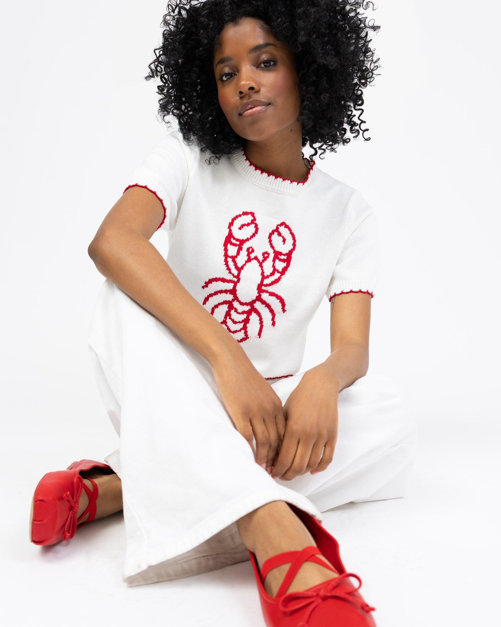 Strickshirt mit Lobsterprint