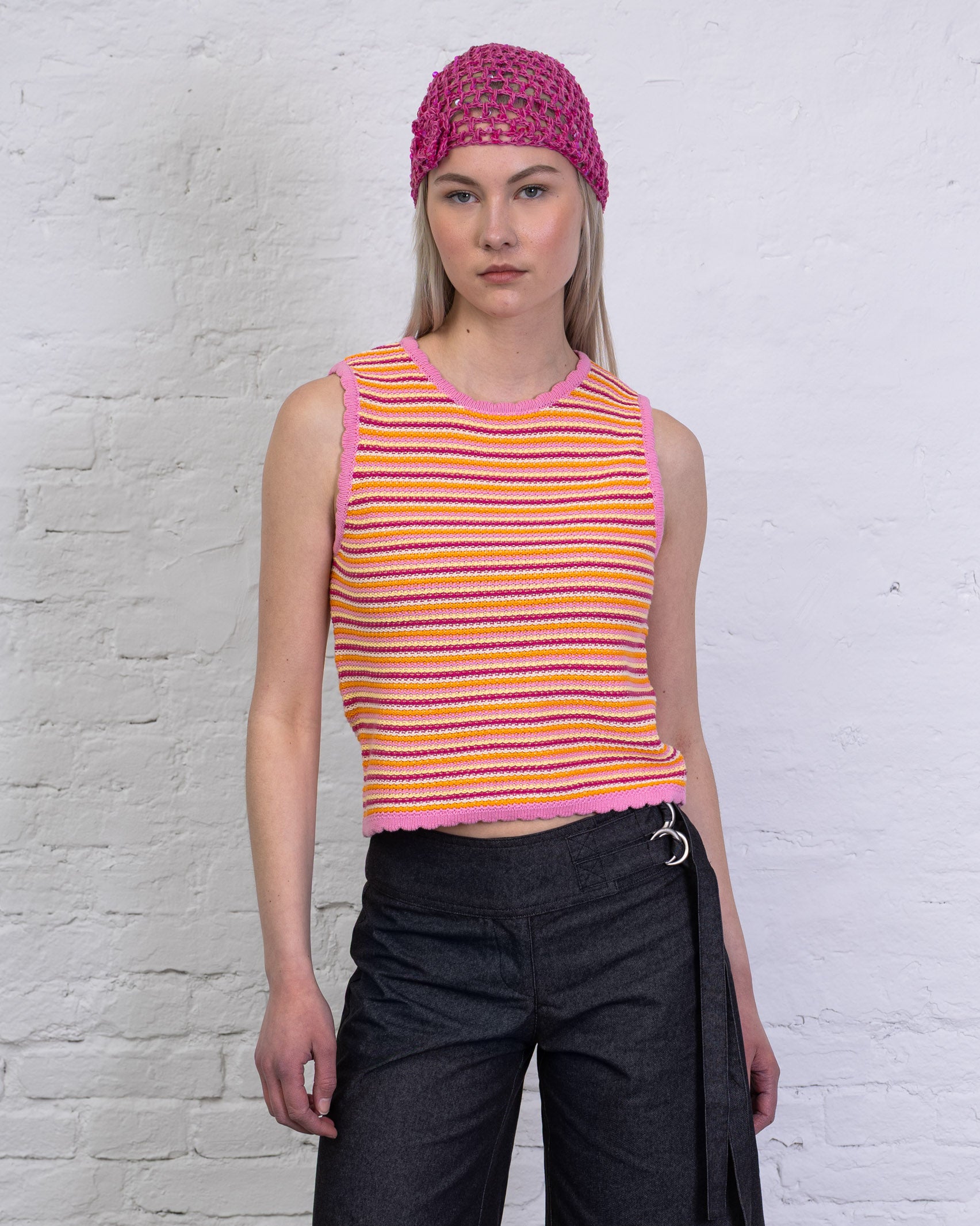 Stricktop mit bunten Streifen