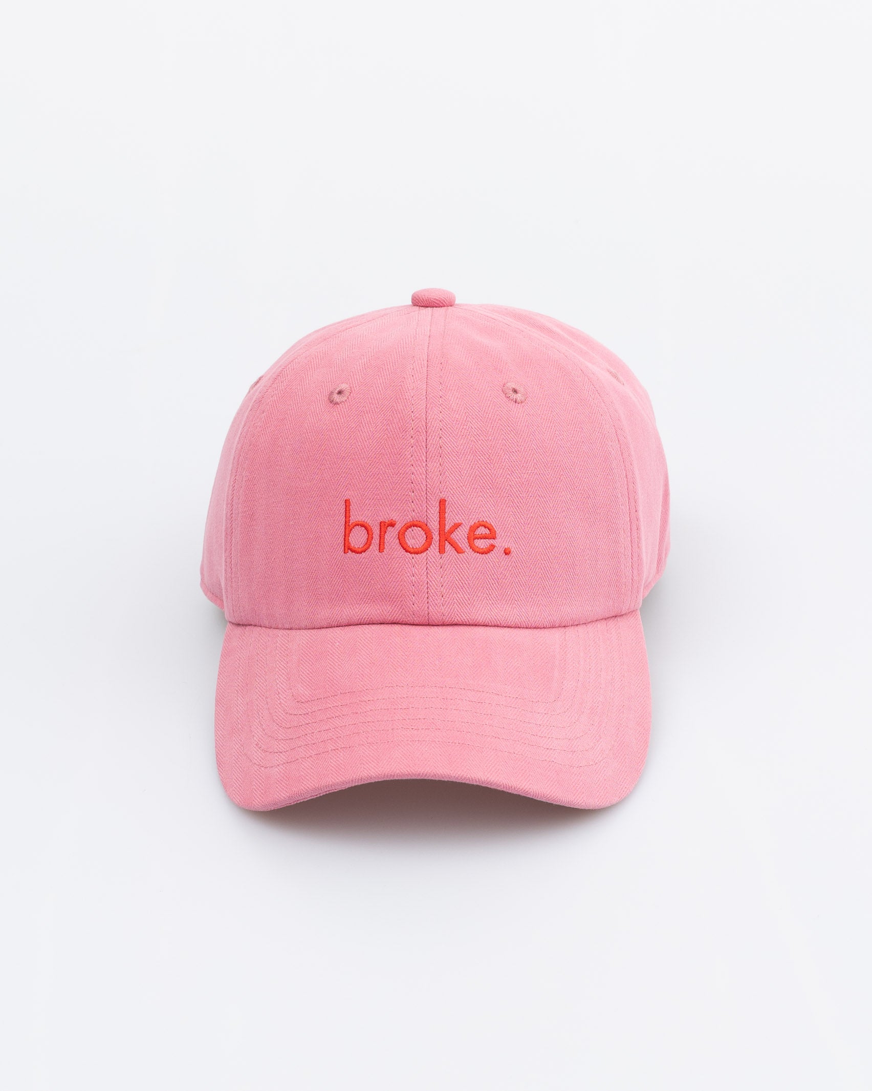 Pinke Cap mit rotem "Broke" Print