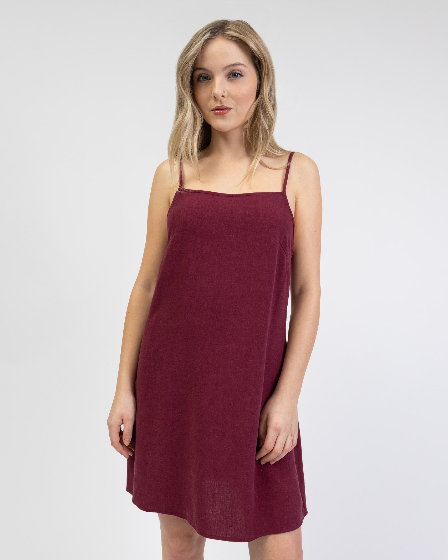 Minikleid aus Leinen-Mix