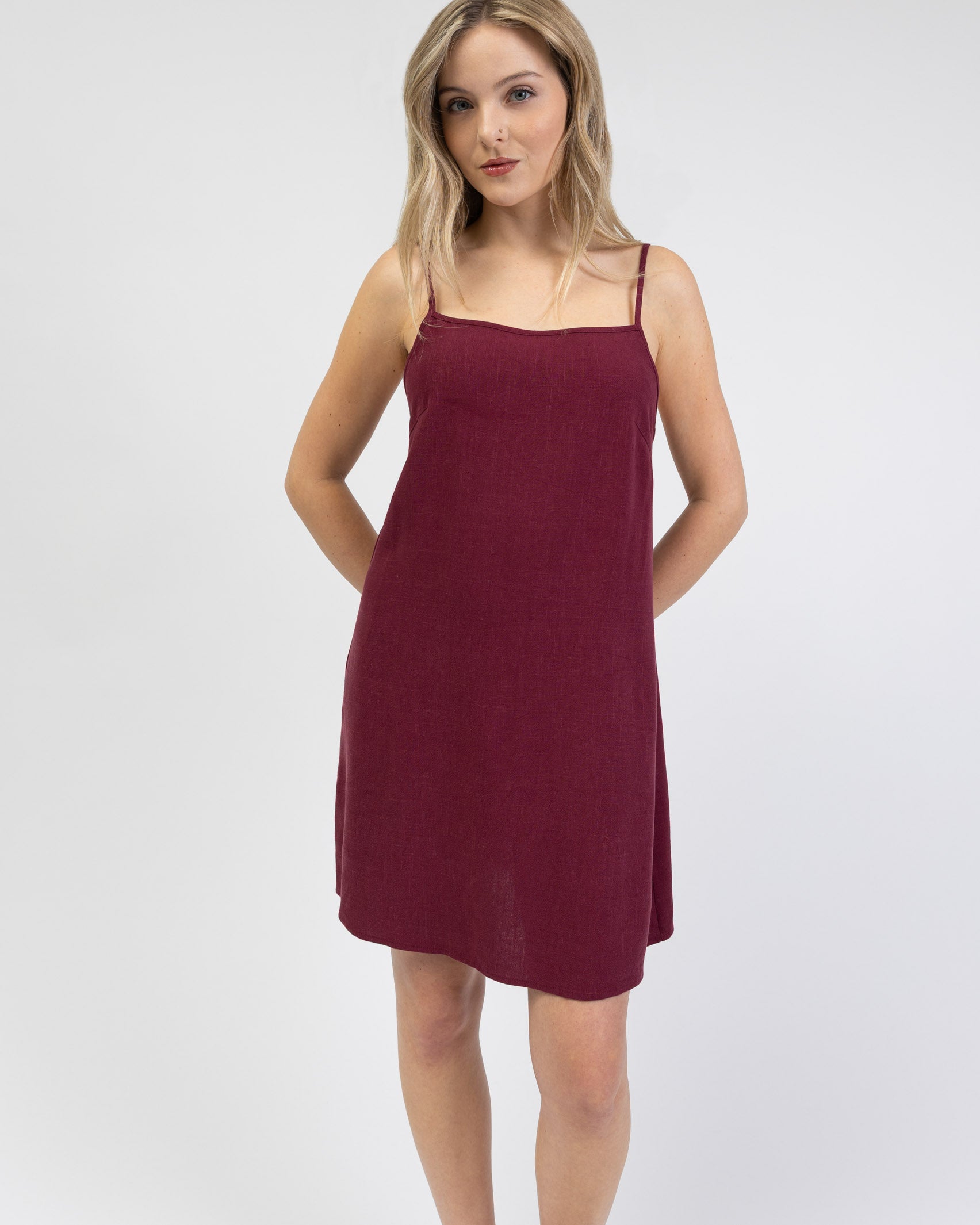 Minikleid aus Leinen-Mix