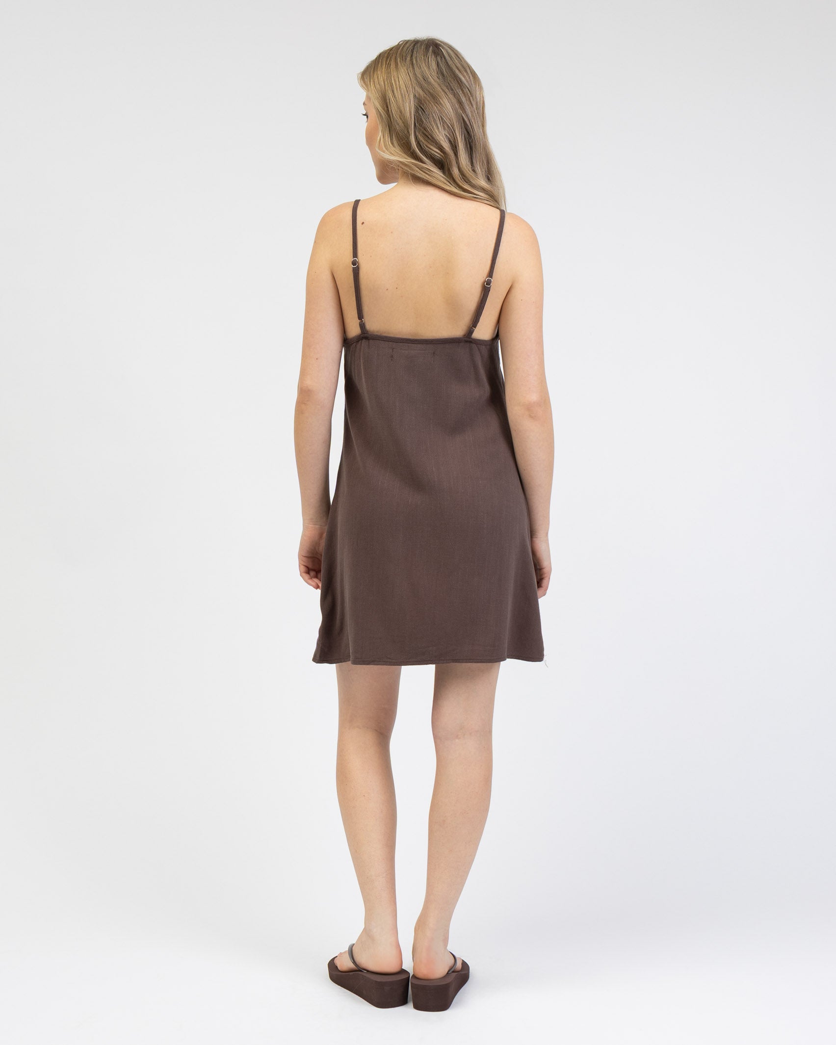 Minikleid aus Leinen-Mix