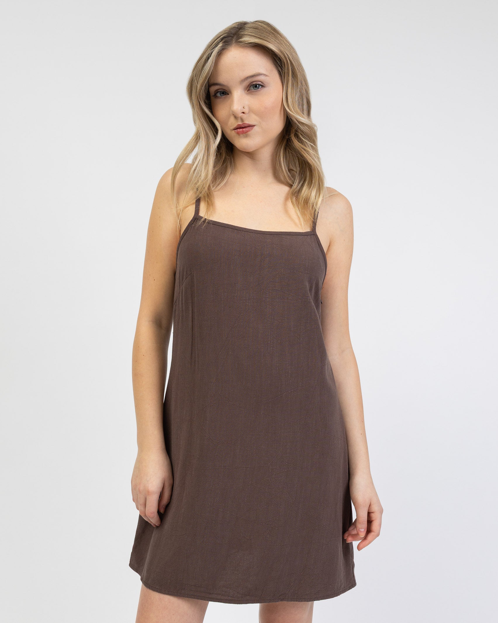 Minikleid aus Leinen-Mix