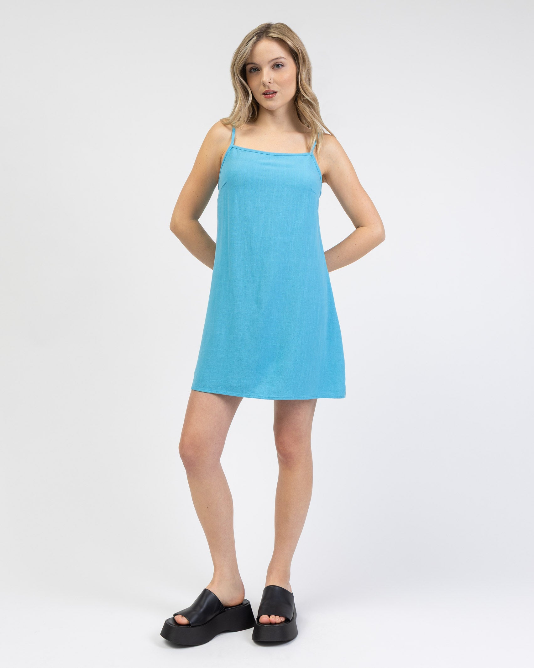 Minikleid aus Leinen-Mix