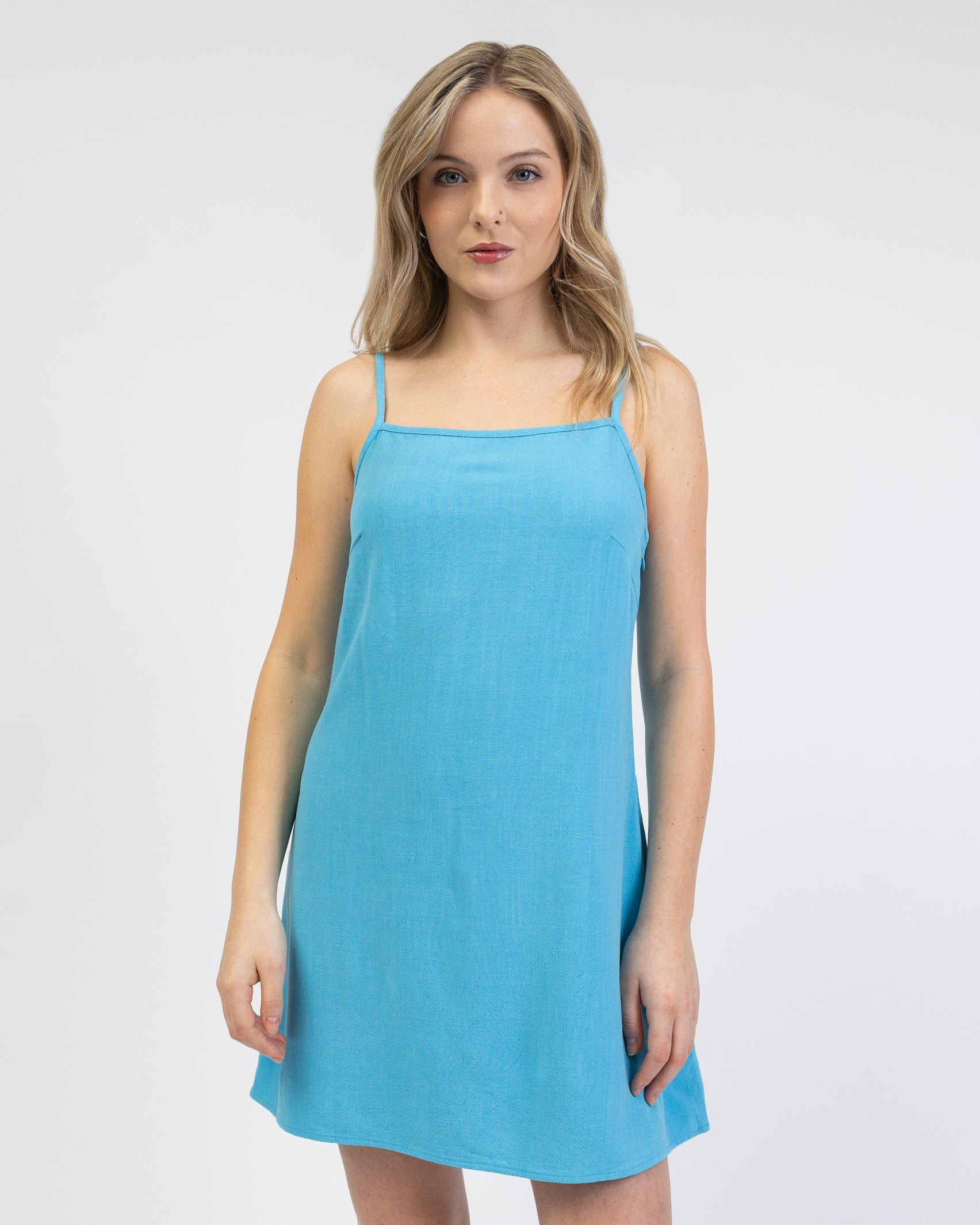 Minikleid aus Leinen-Mix