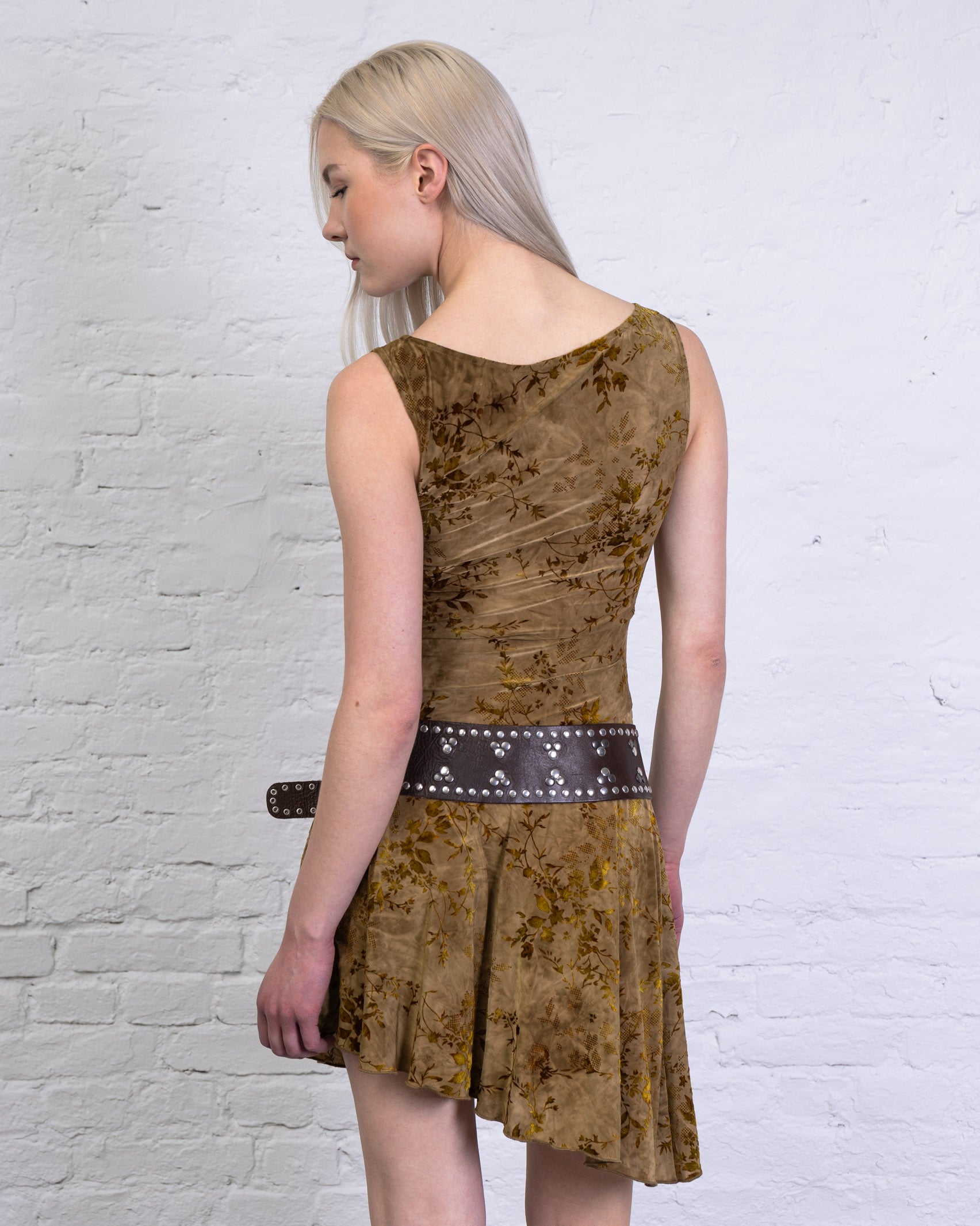 Minikleid mit floralem Print aus Samt