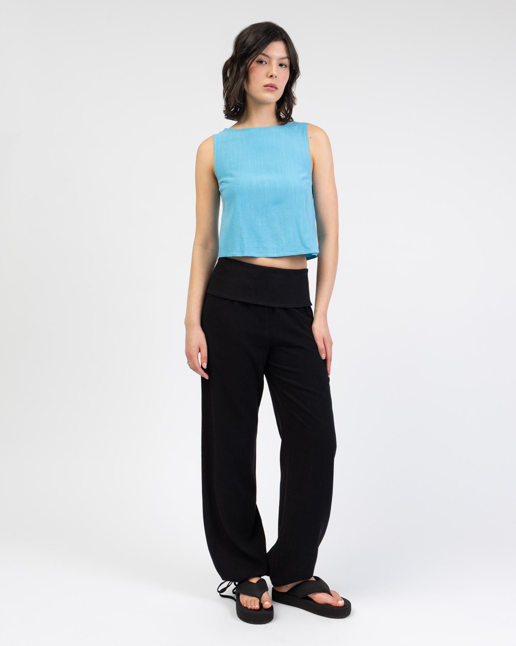 Ballon Hose aus Leinen-Mix