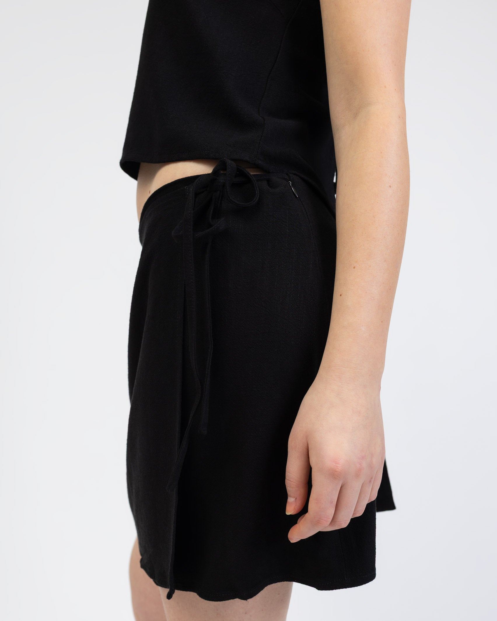 Wickelrock aus Leinen-Mix