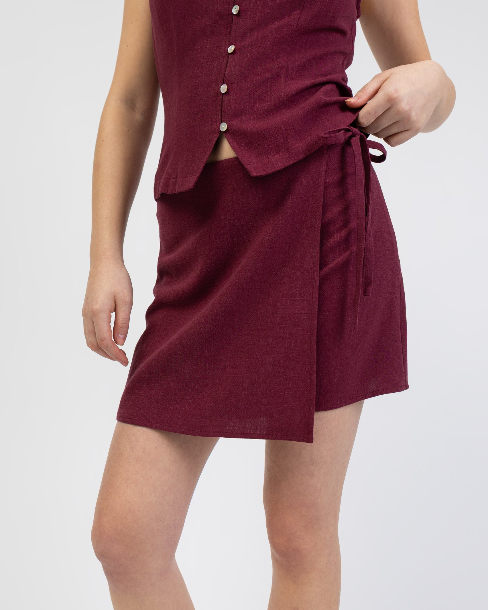 Wickelrock aus Leinen-Mix
