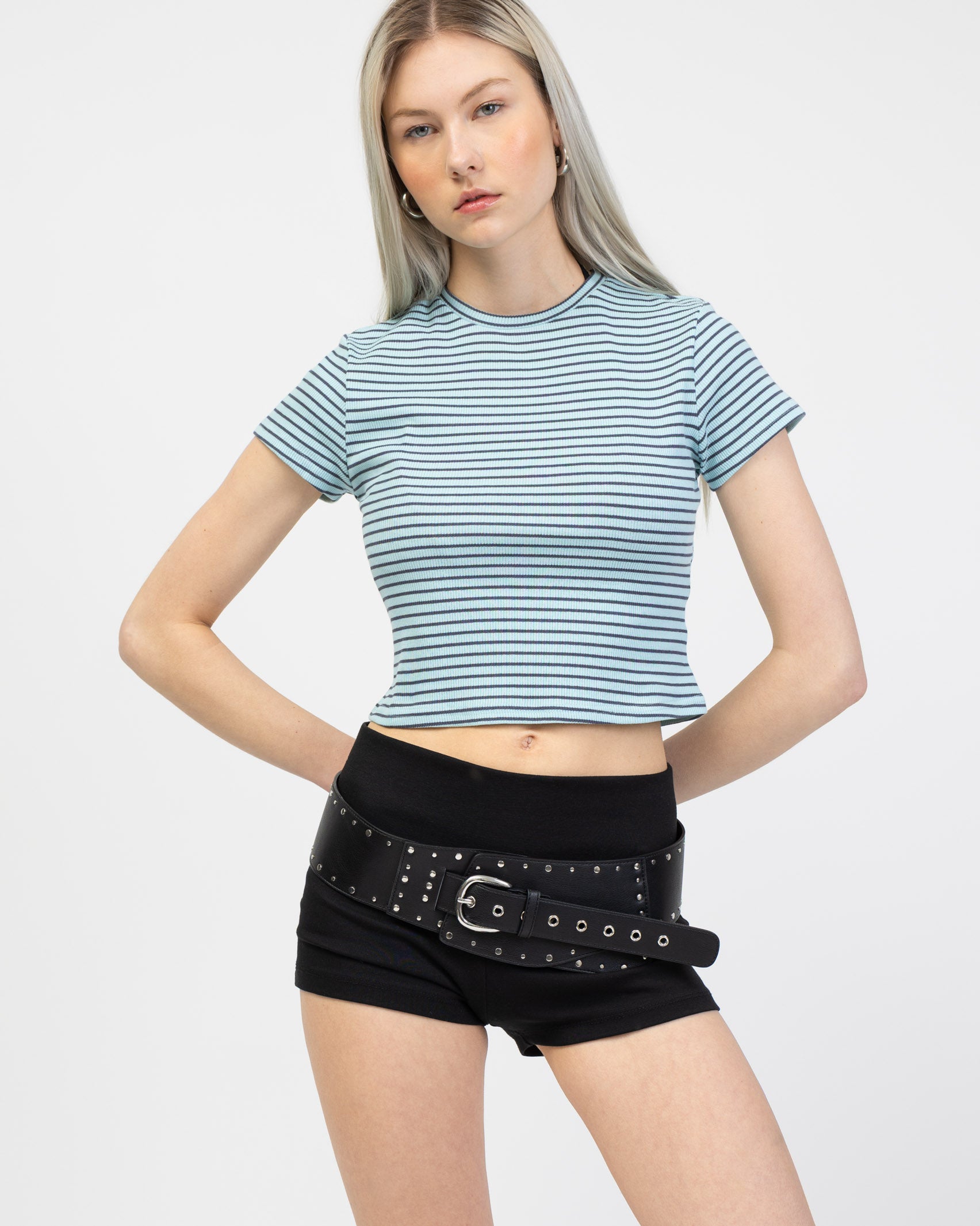 Kurzes Streifen Shirt