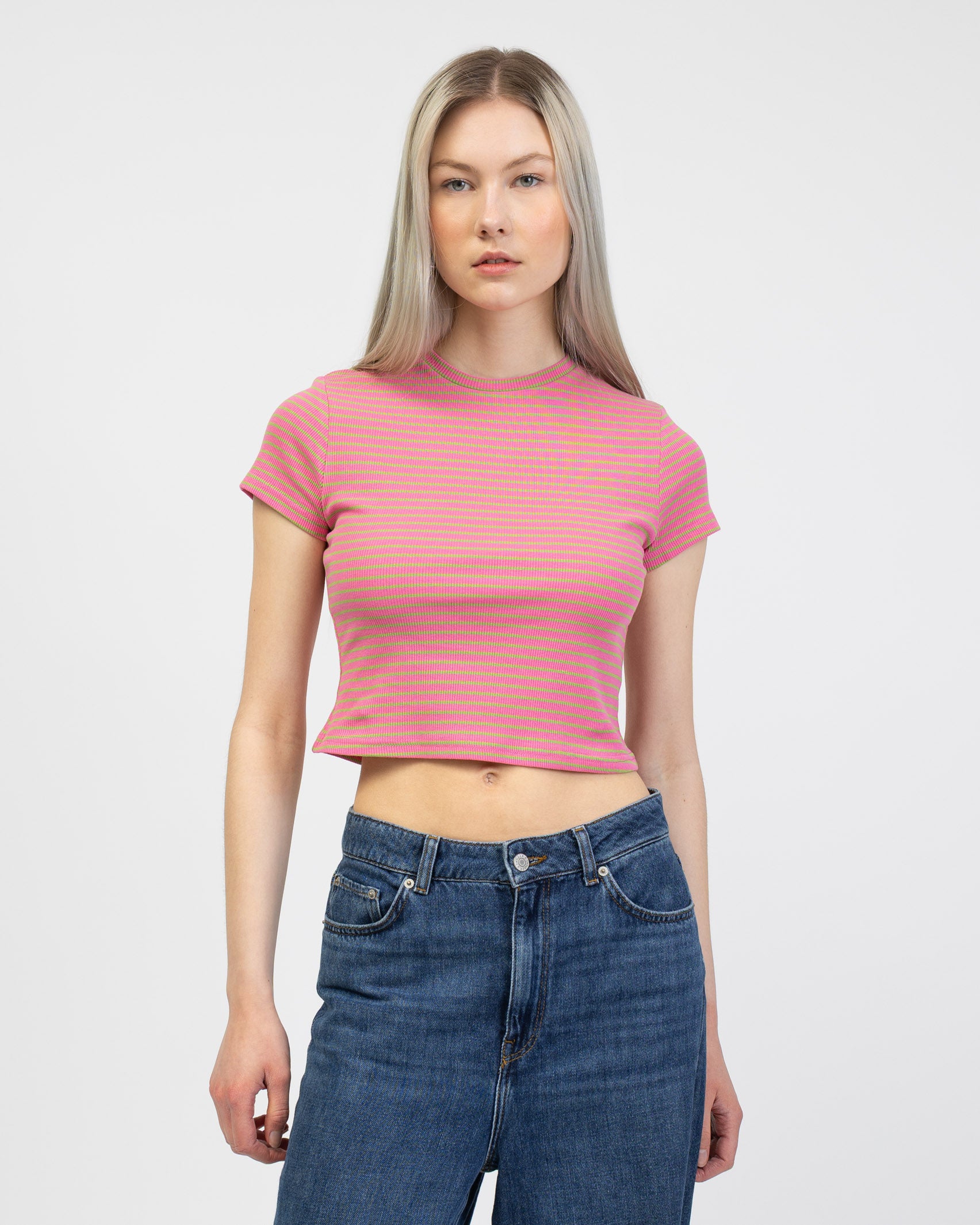 Kurzes Streifen Shirt