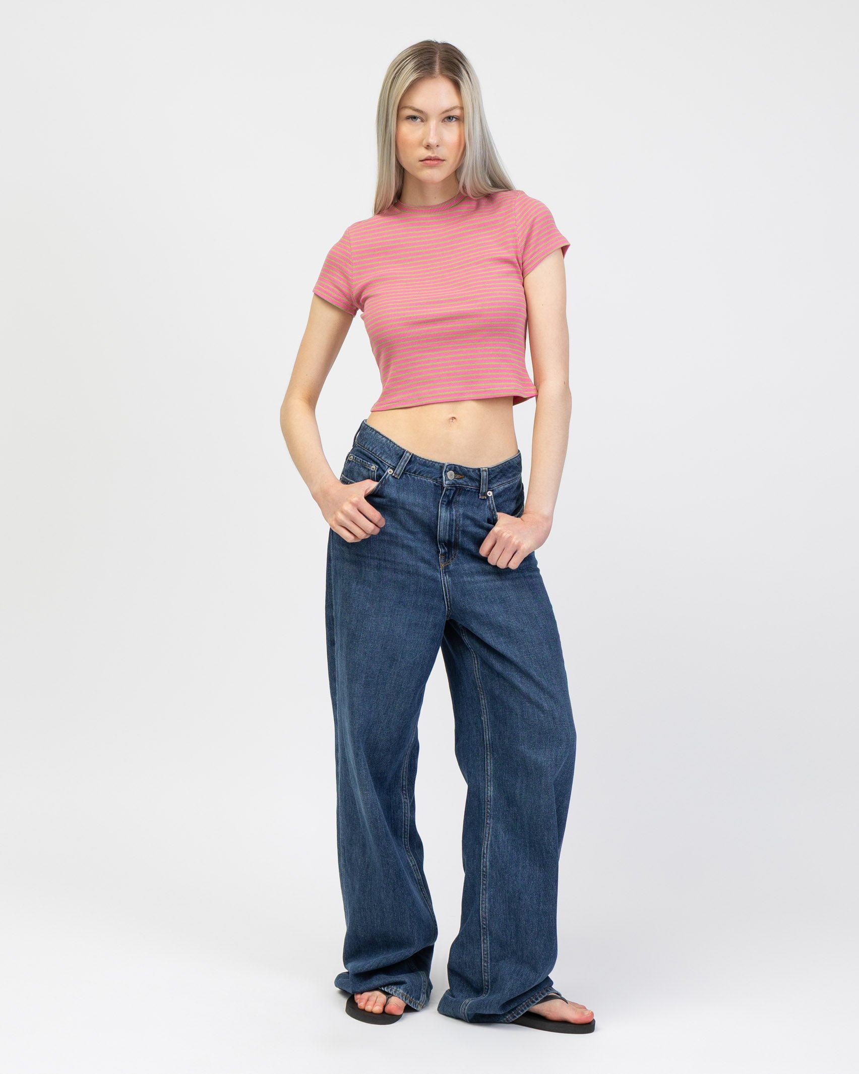 Kurzes Streifen Shirt