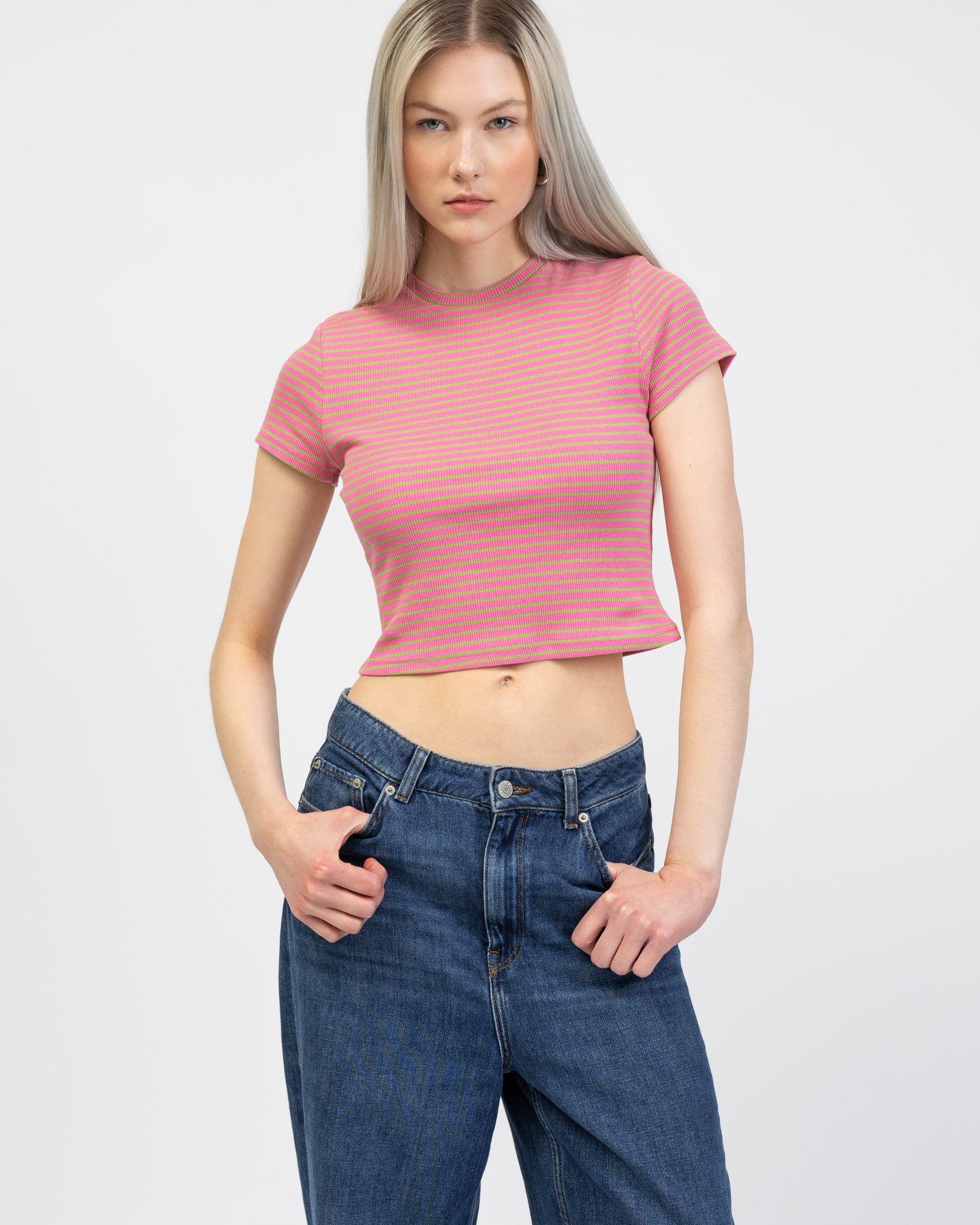 Kurzes Streifen Shirt