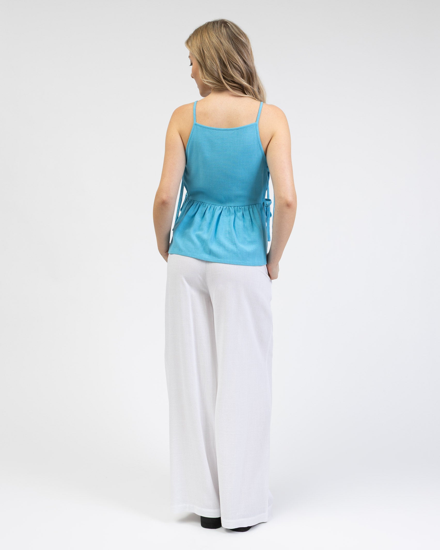 Peplum Top aus Leinen-Mix