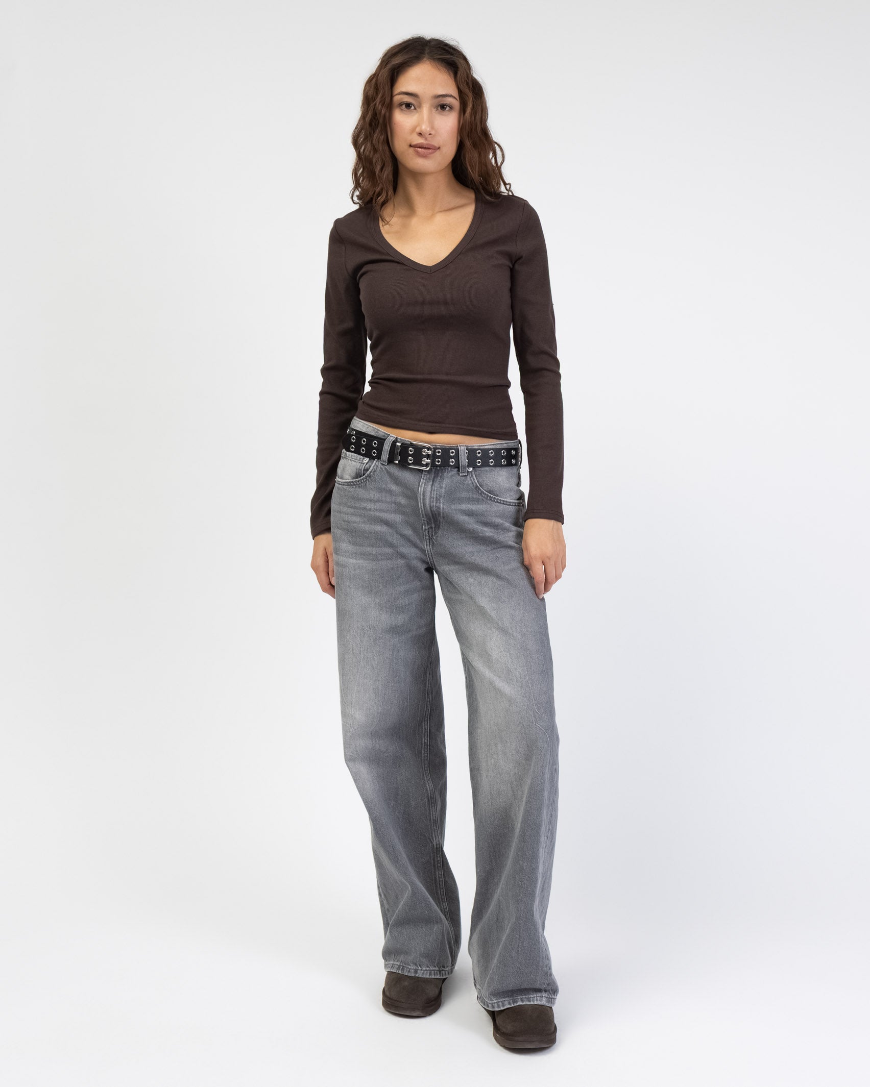 Longshirt mit V-Ausschnitt