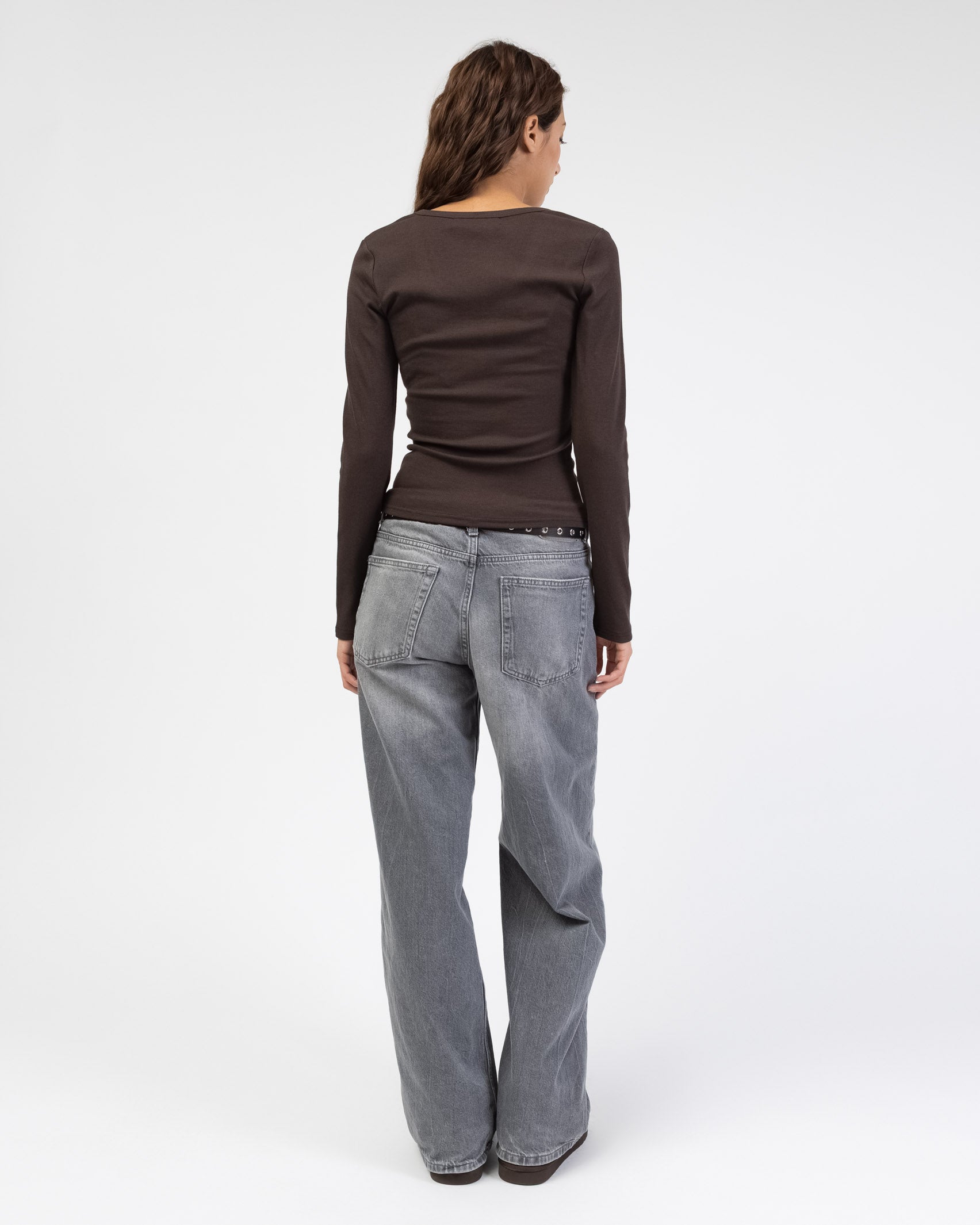 Longshirt mit V-Ausschnitt