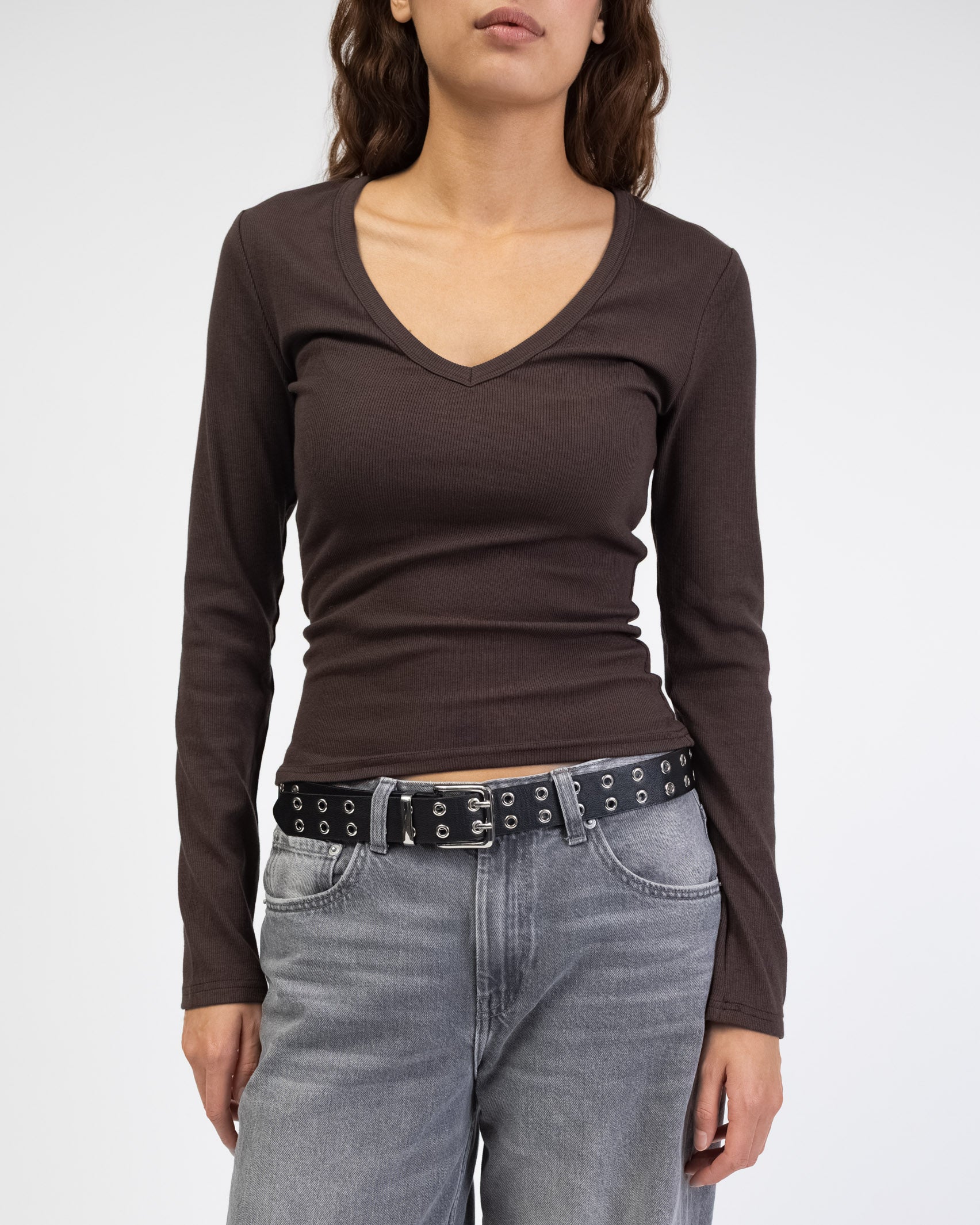 Longshirt mit V-Ausschnitt