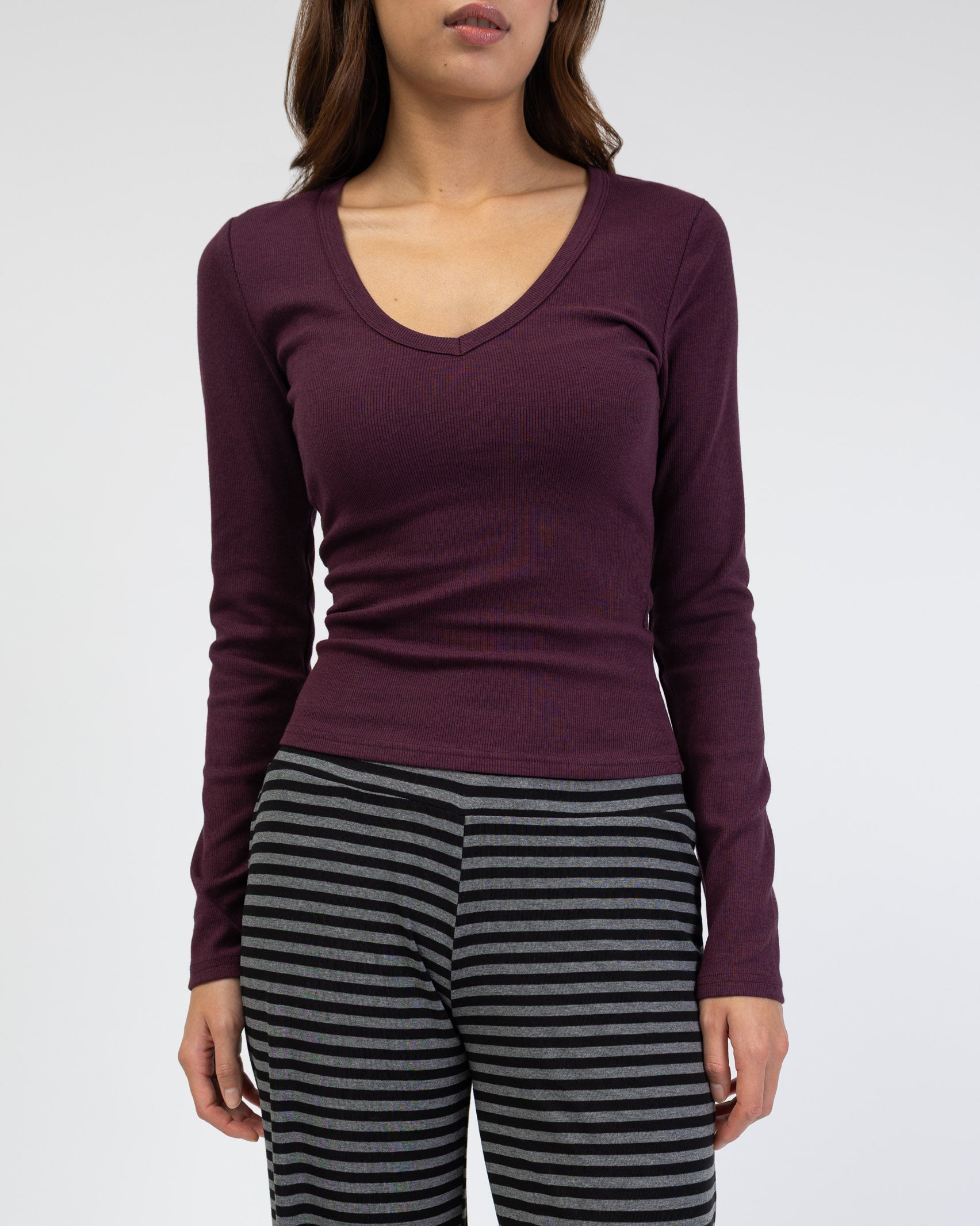 Longshirt mit V-Ausschnitt